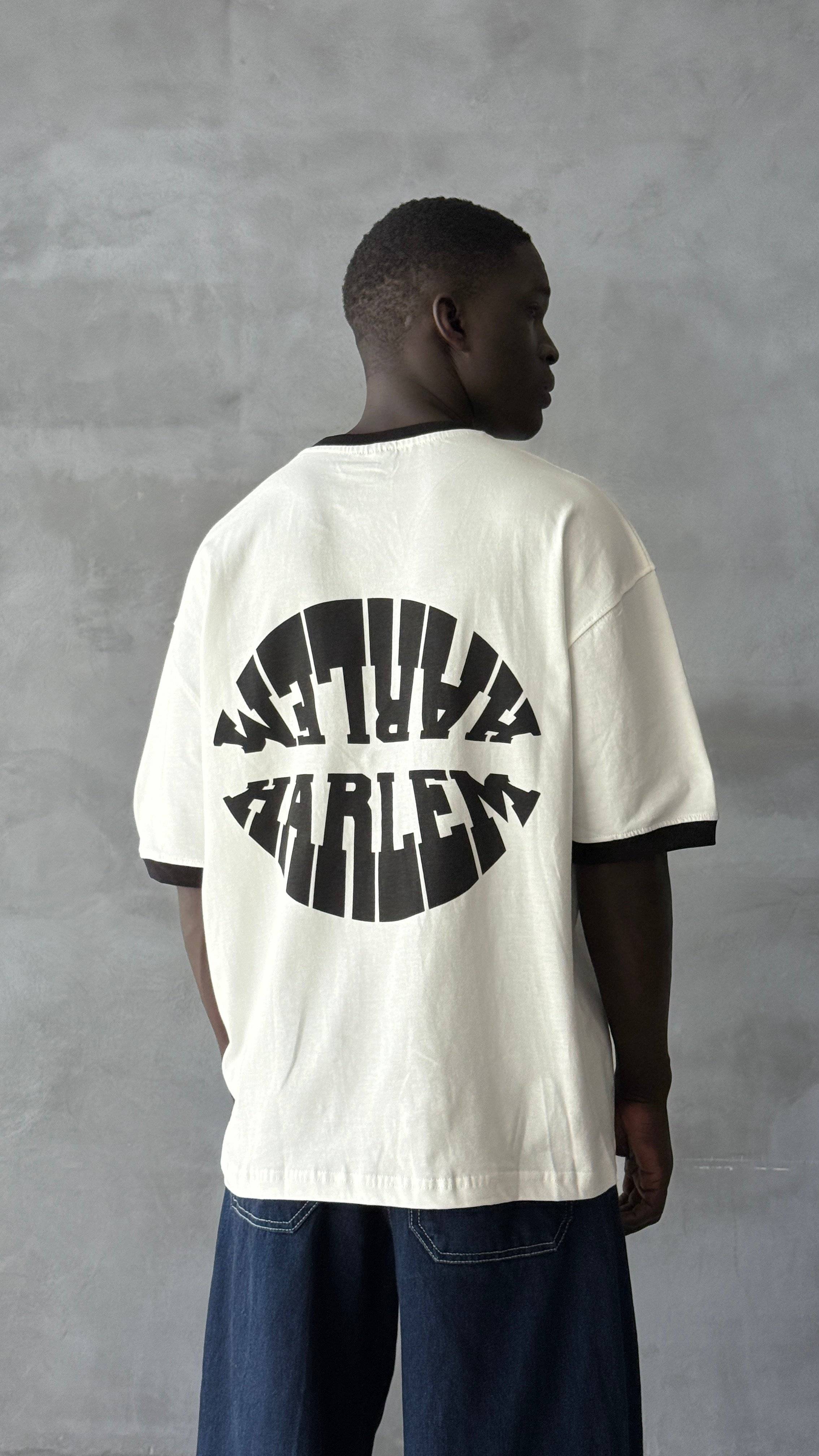 Beyaz Harlem Oversize Tişört 