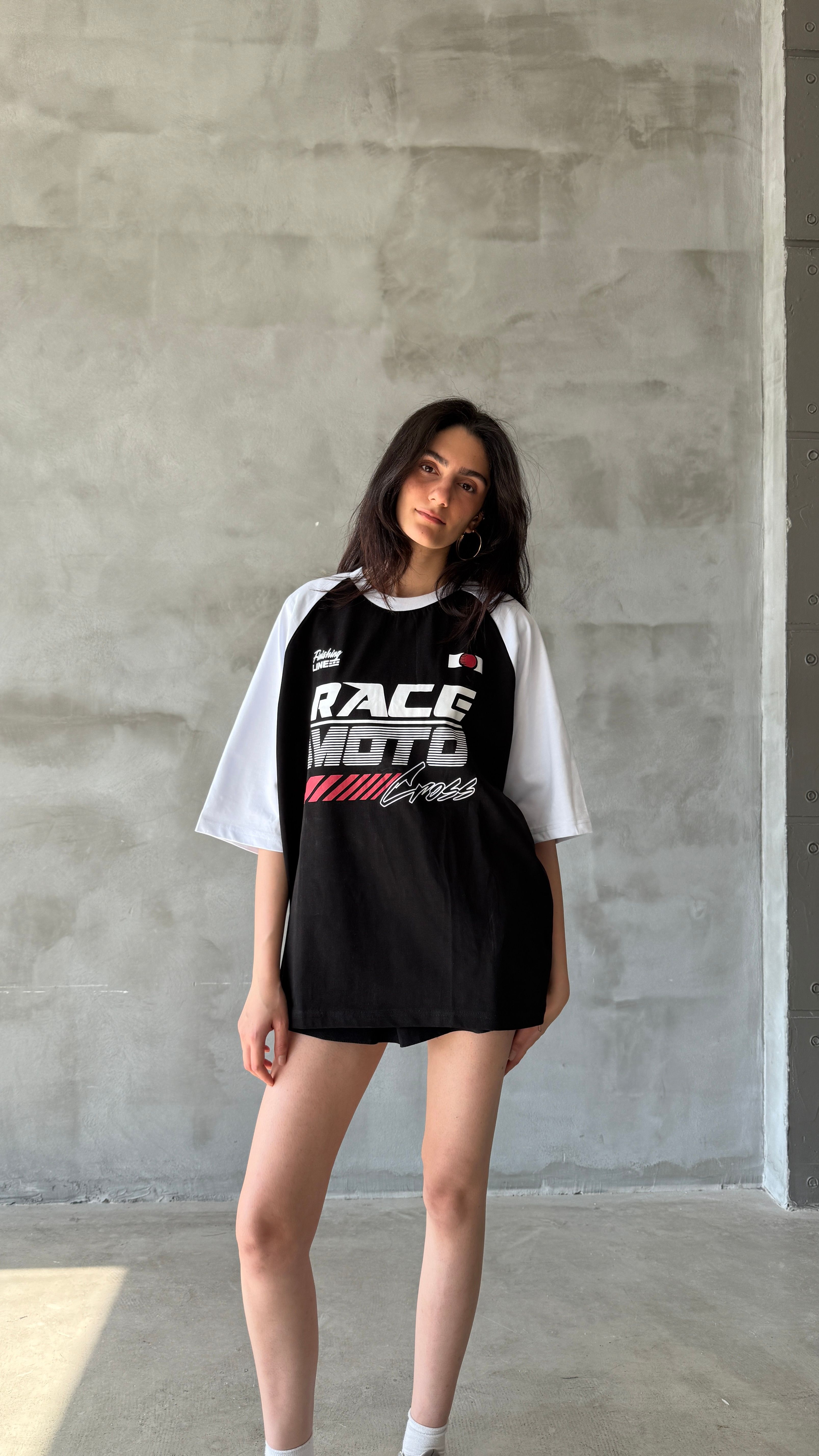 Moto Race Oversize Tişört 