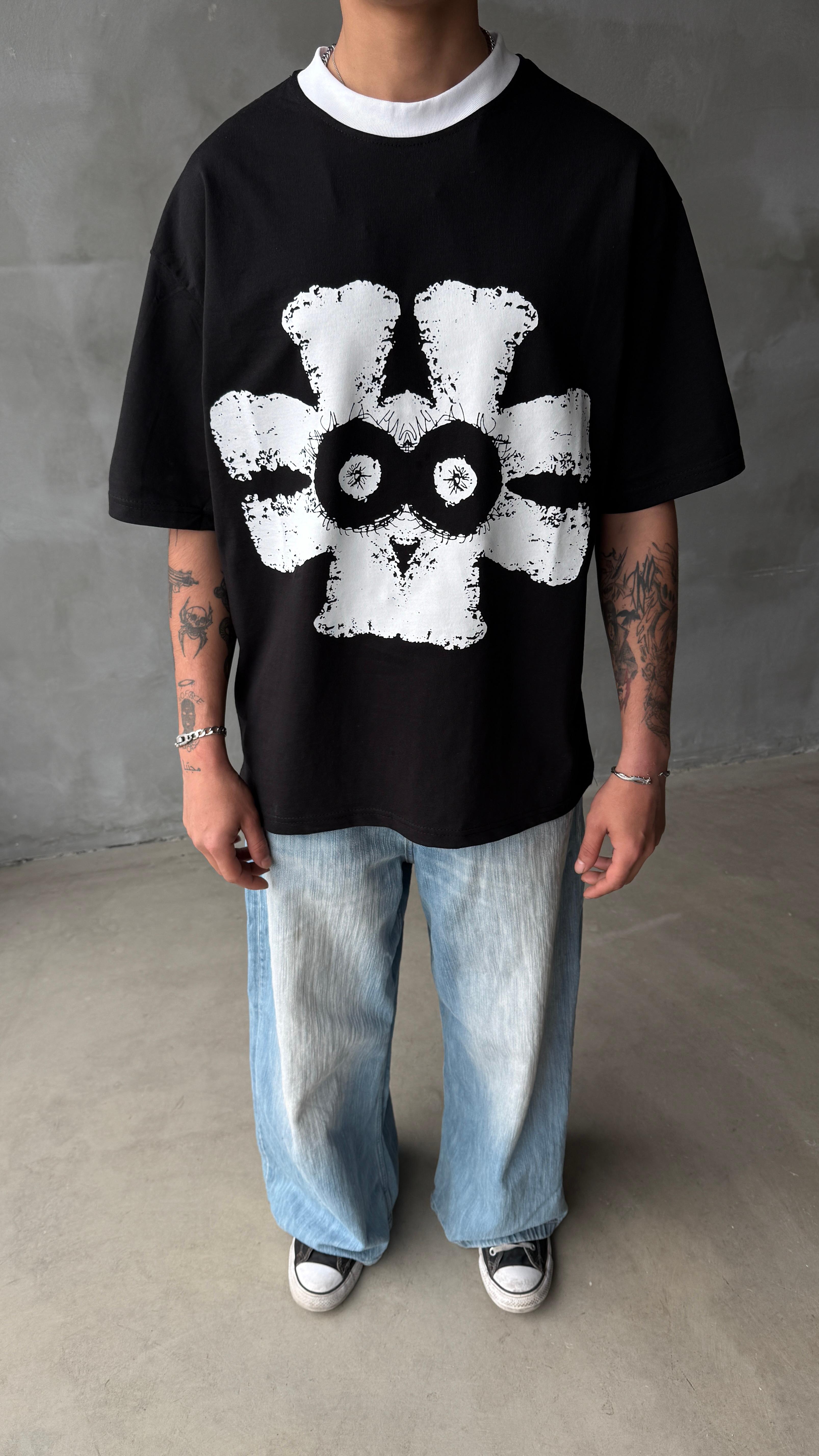 Psycho Siyah Oversize Tişört 