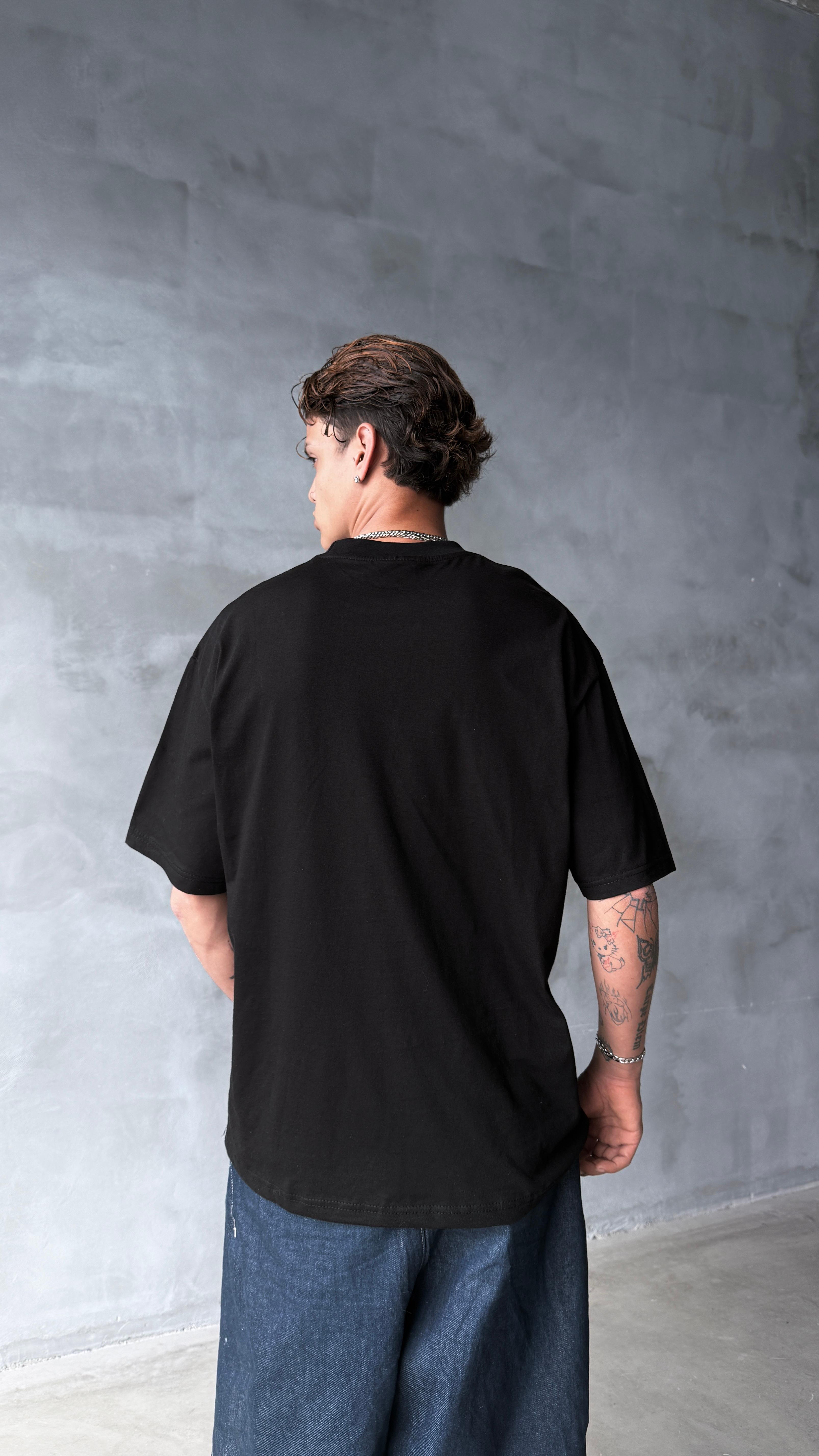 Siyah Elevendays Boxy Fit Oversize Tişört 