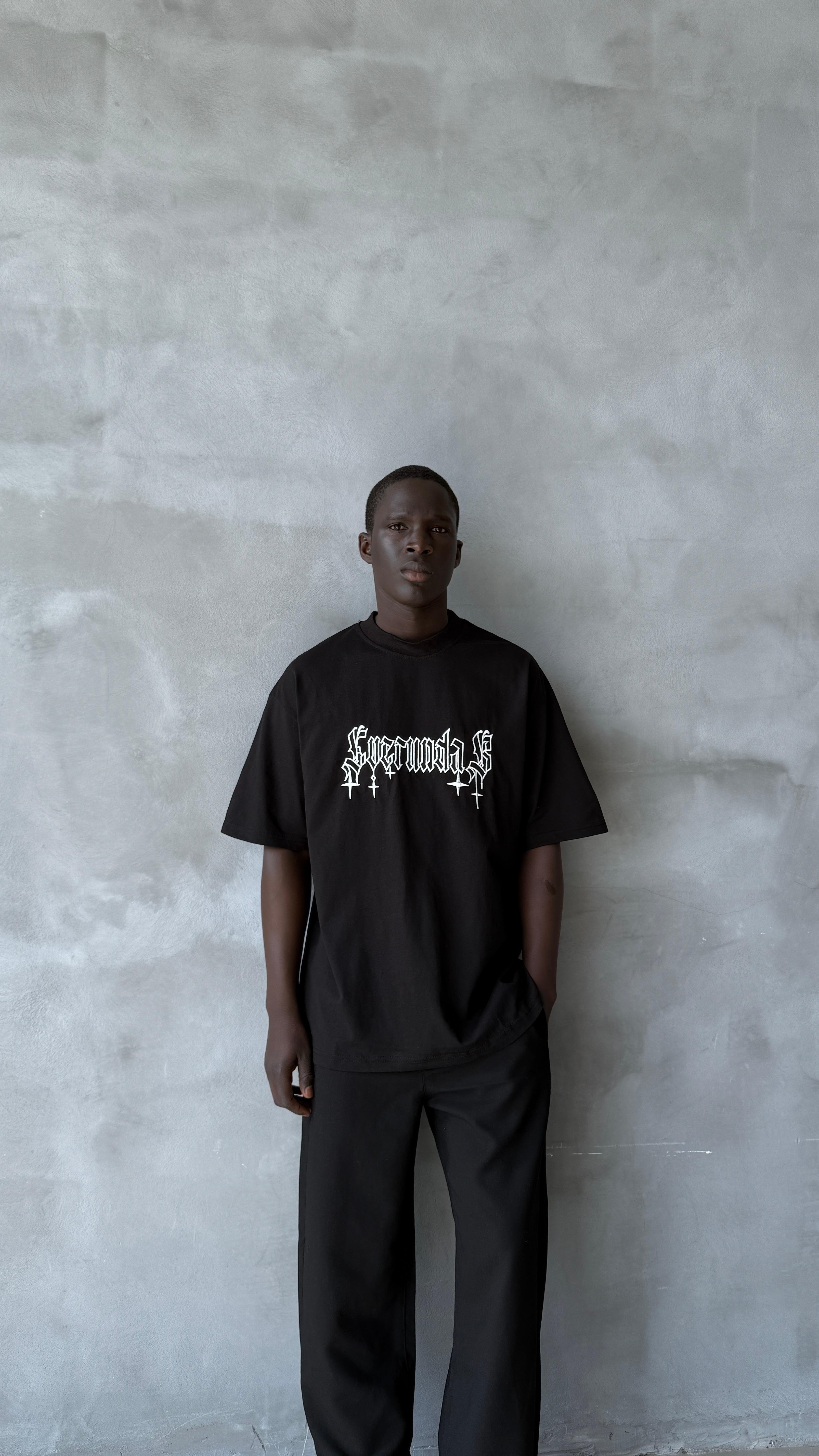 Black Symbo Nakış Detay Oversize Tişört 