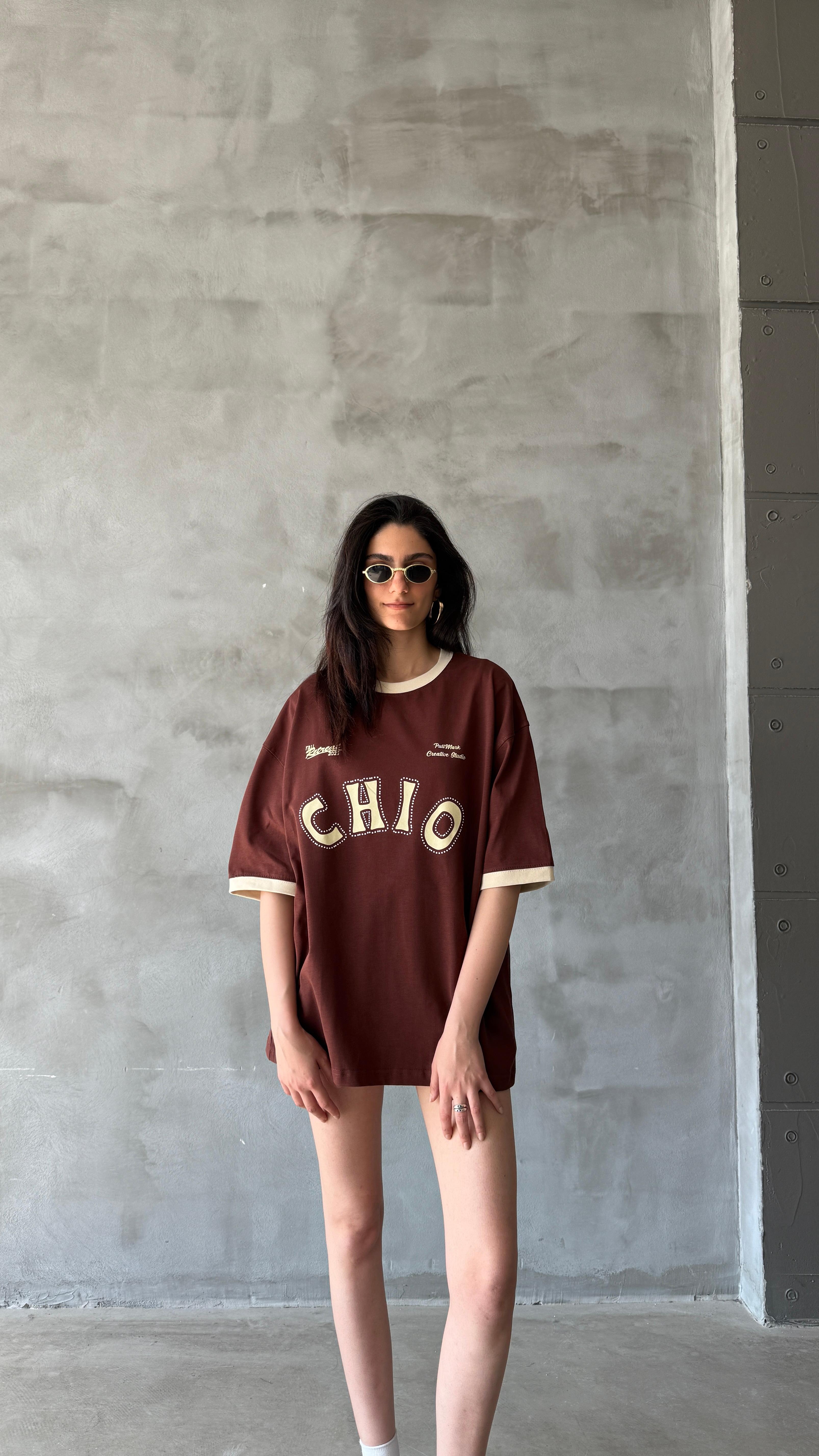 Kahve Chio Oversize Tişört