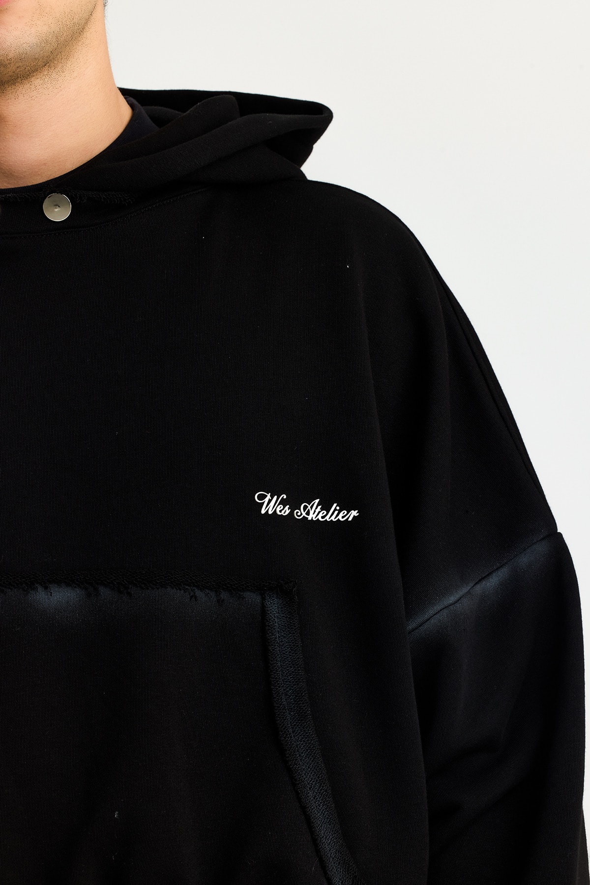 Wes Atelier Şapkası Çıkarılabilir Yıkamalı Premium Boxy Fit Hoodie 