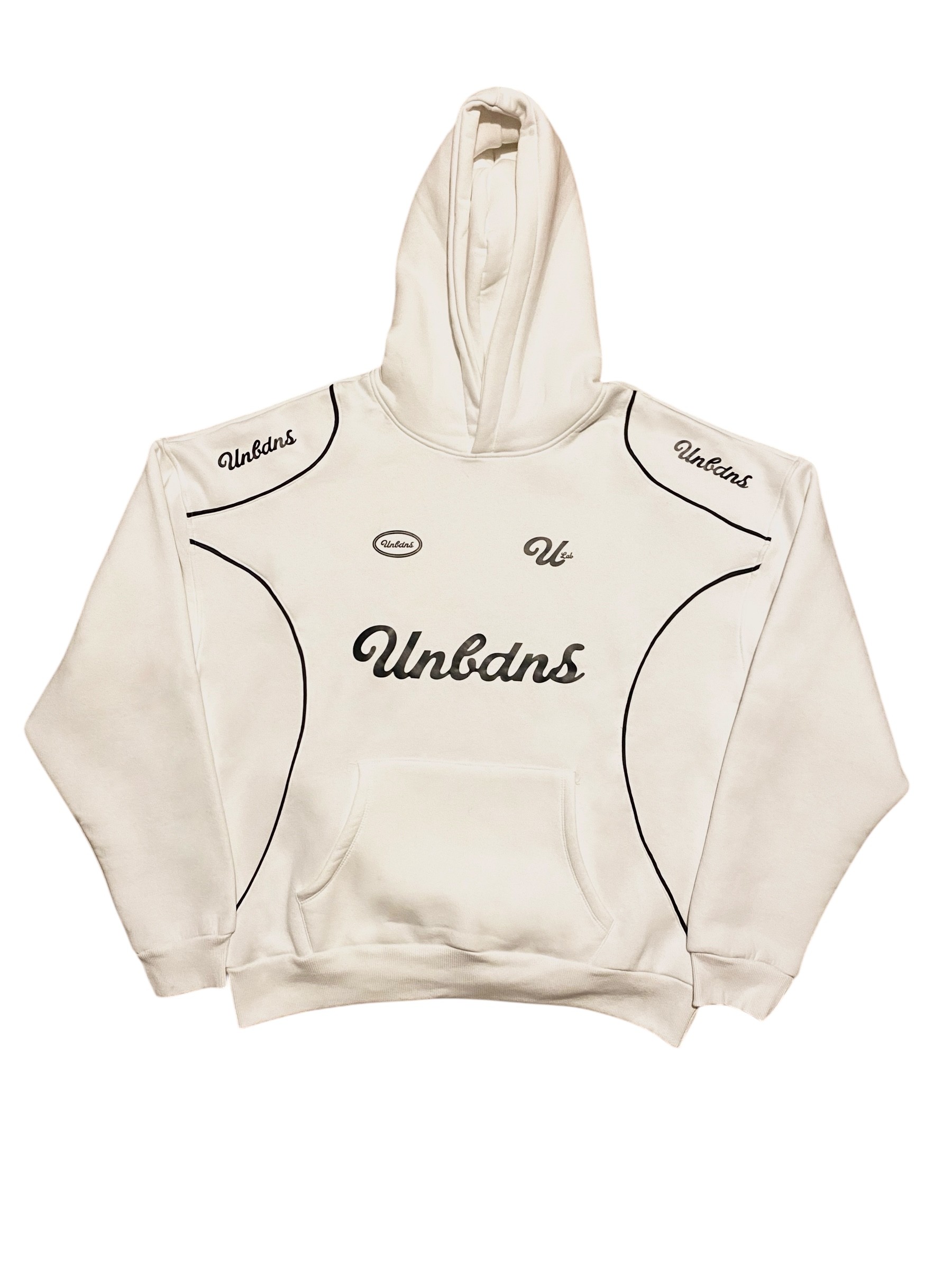 Unldns Beyaz Şerit Detay Oversize Hoodie