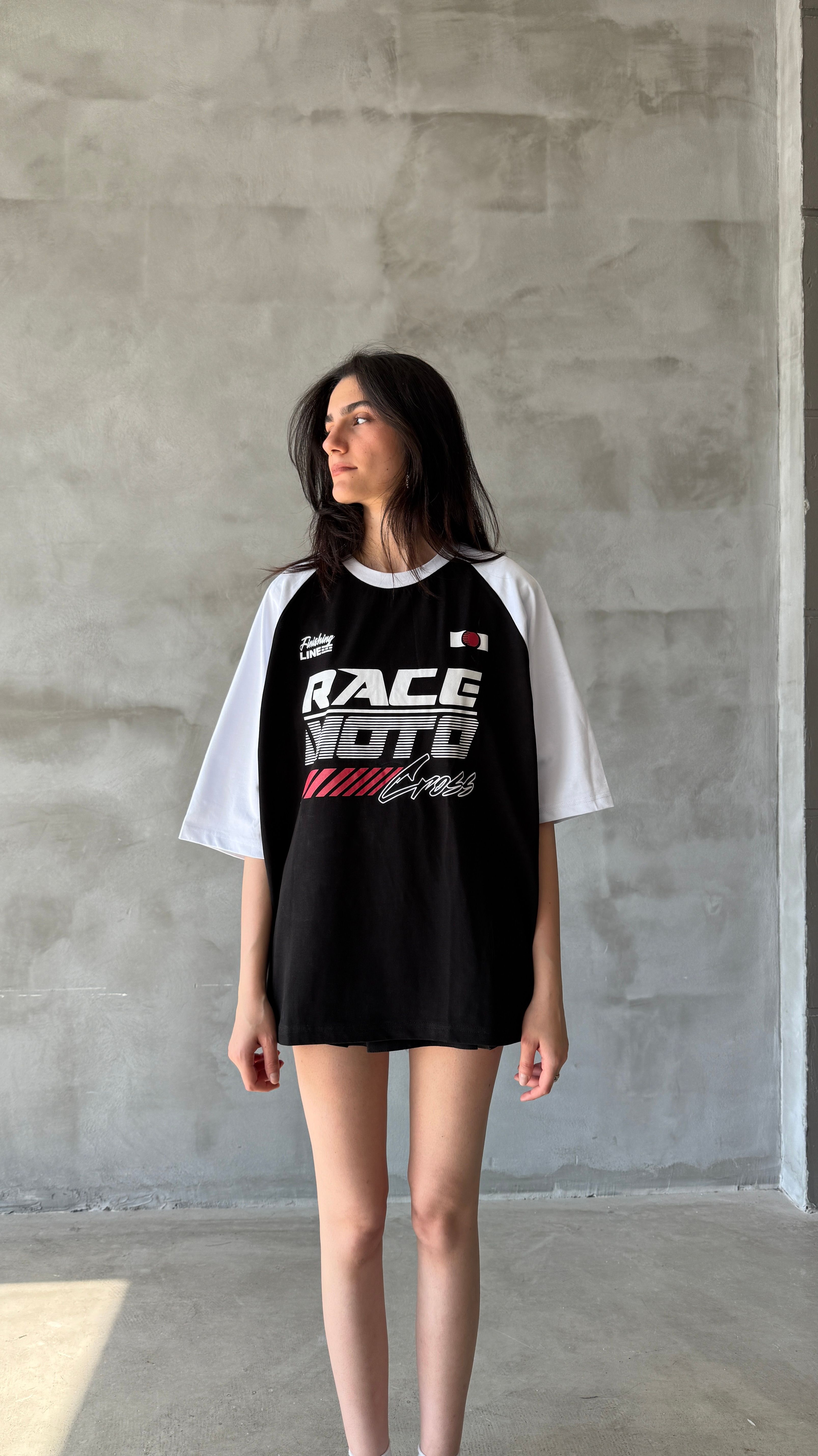 Moto Race Oversize Tişört 