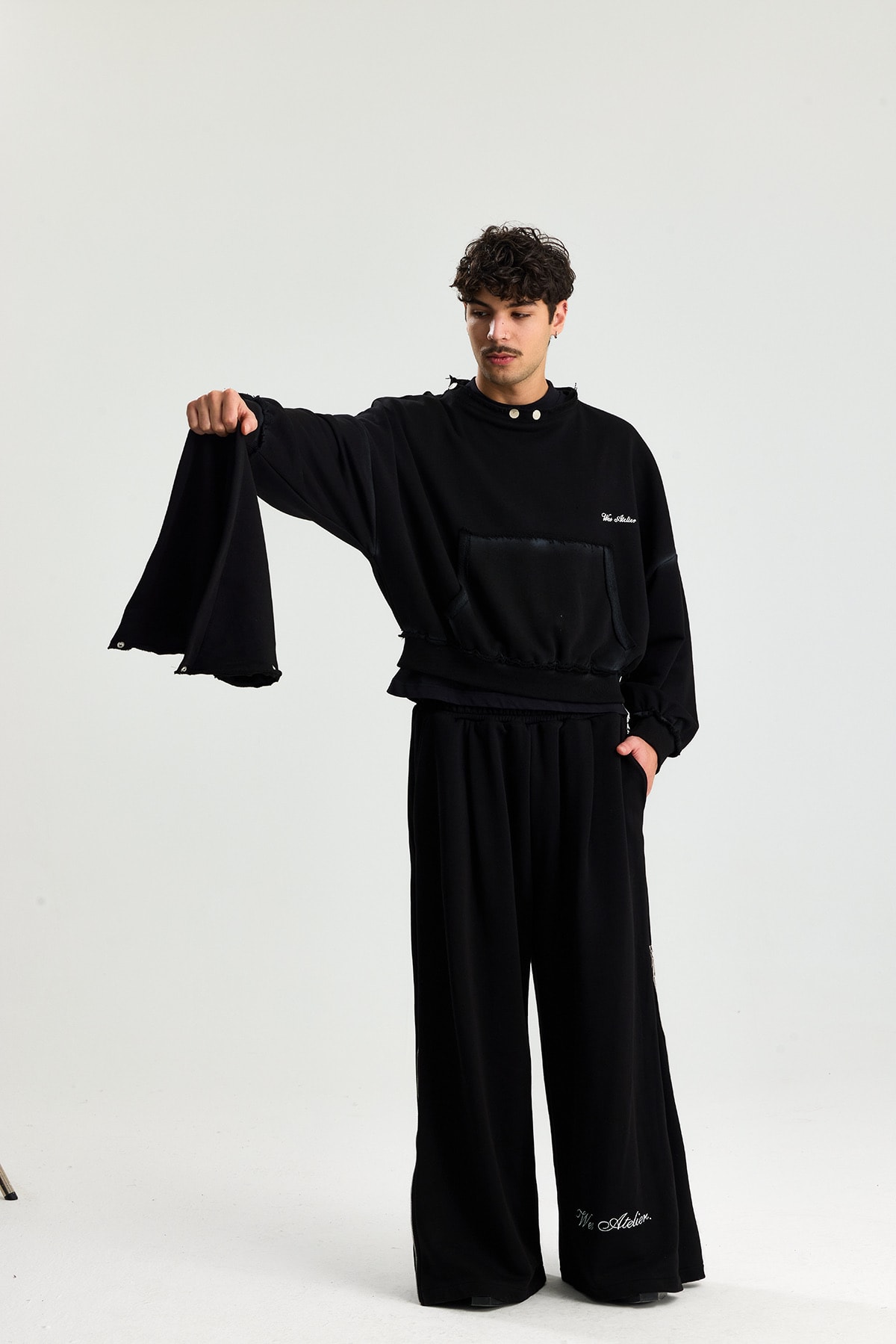 Wes Atelier Şapkası Çıkarılabilir Yıkamalı Premium Boxy Fit Hoodie 