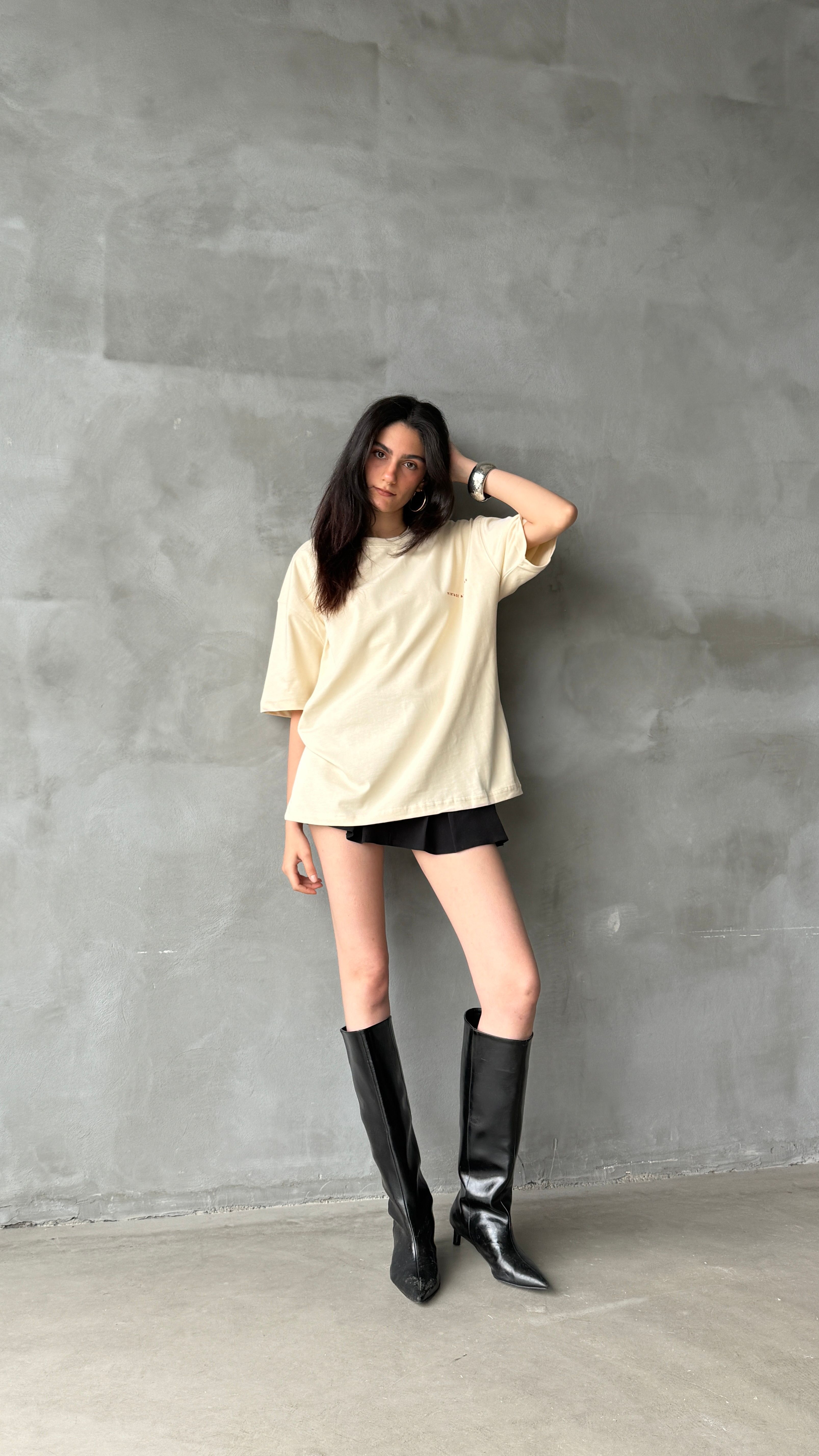 Goodrich Krem Oversize Tişört