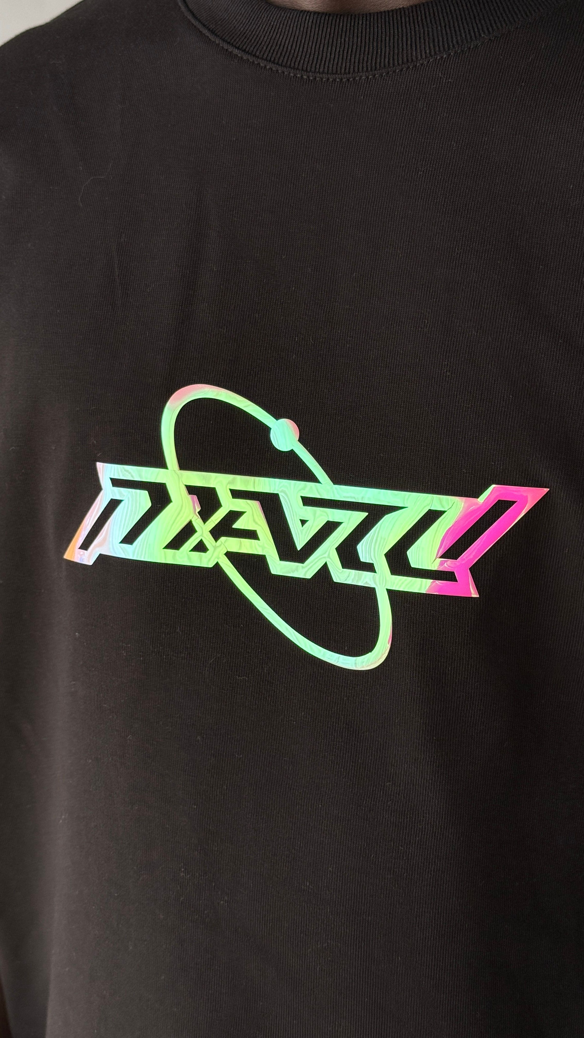 Rw Black Hologram Baskı Oversize Tişört 