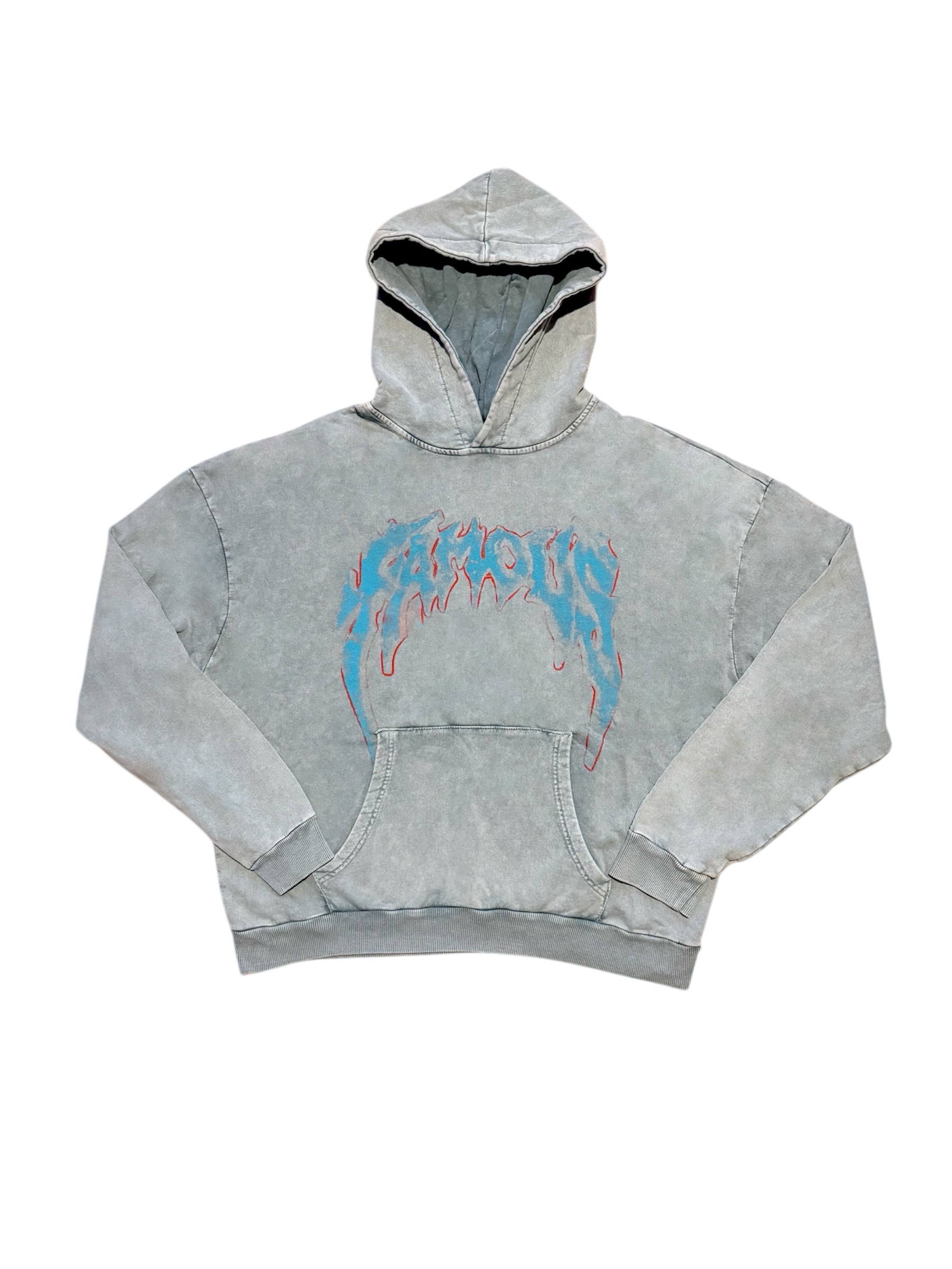 Famous Asit Yıkamalı Oversize Hoodie