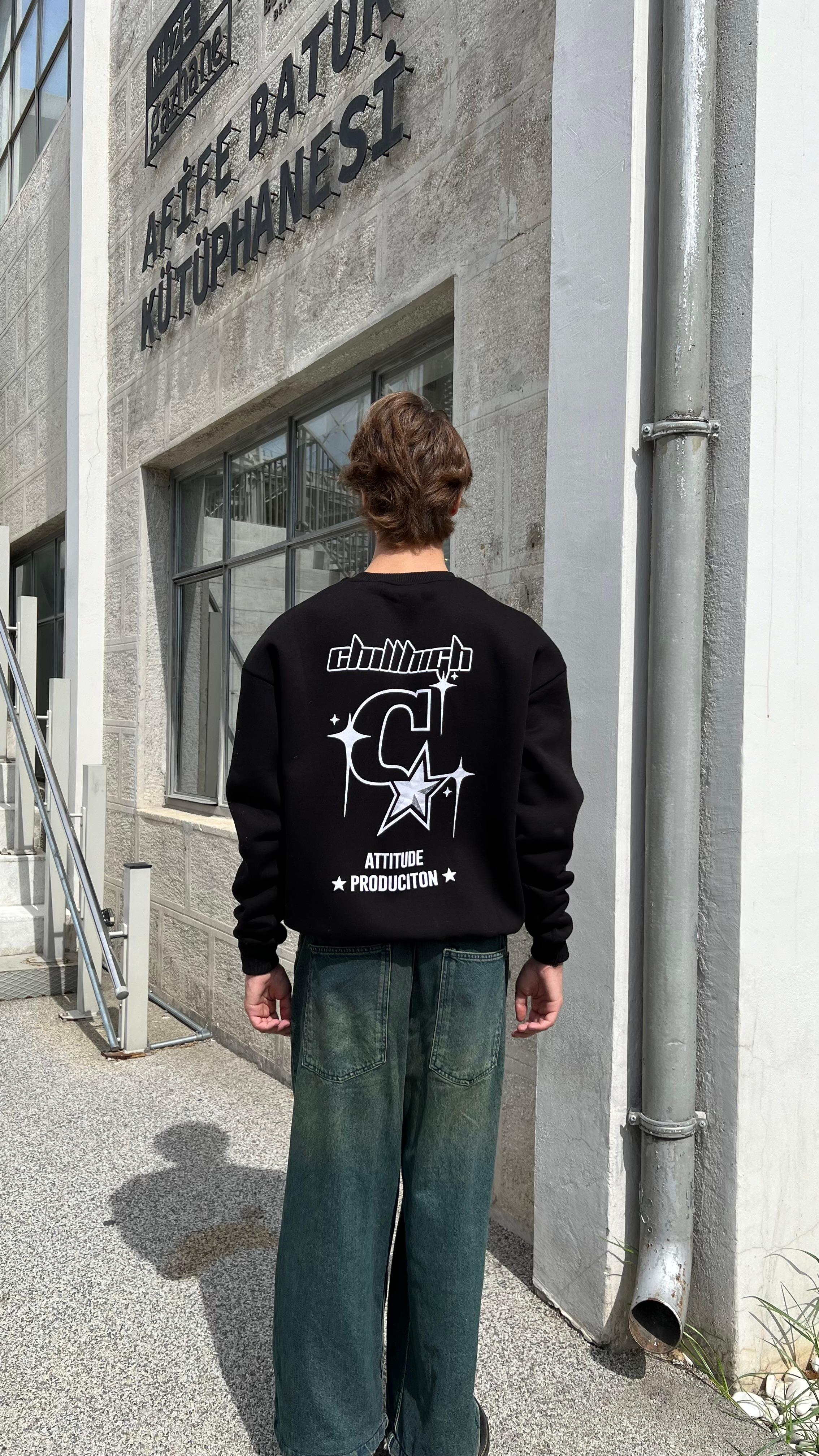 Chillhigh Black Oversize Sweatshirt