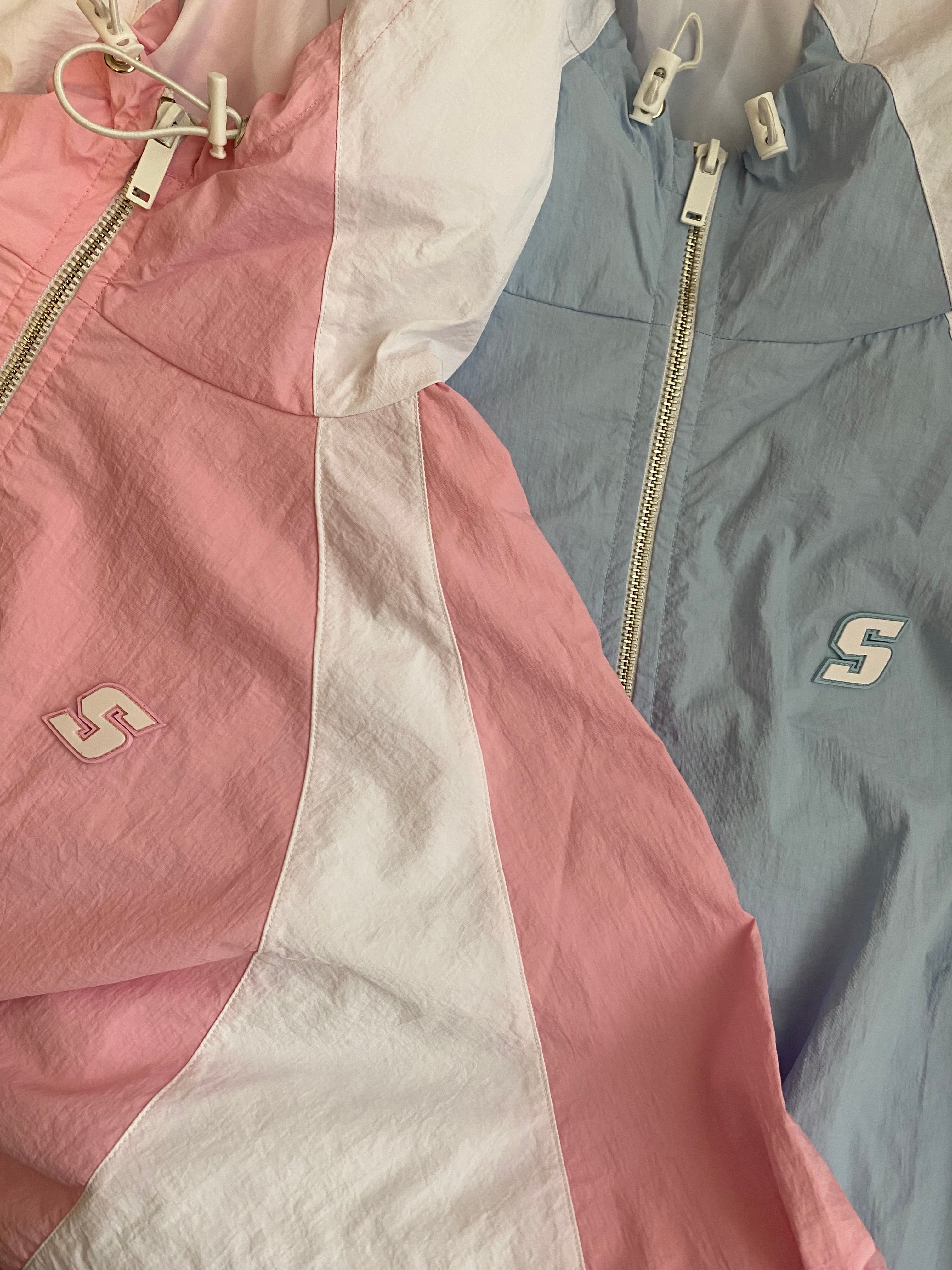 S Logo Blue Oversize Ayarlanabilir Track Jacket