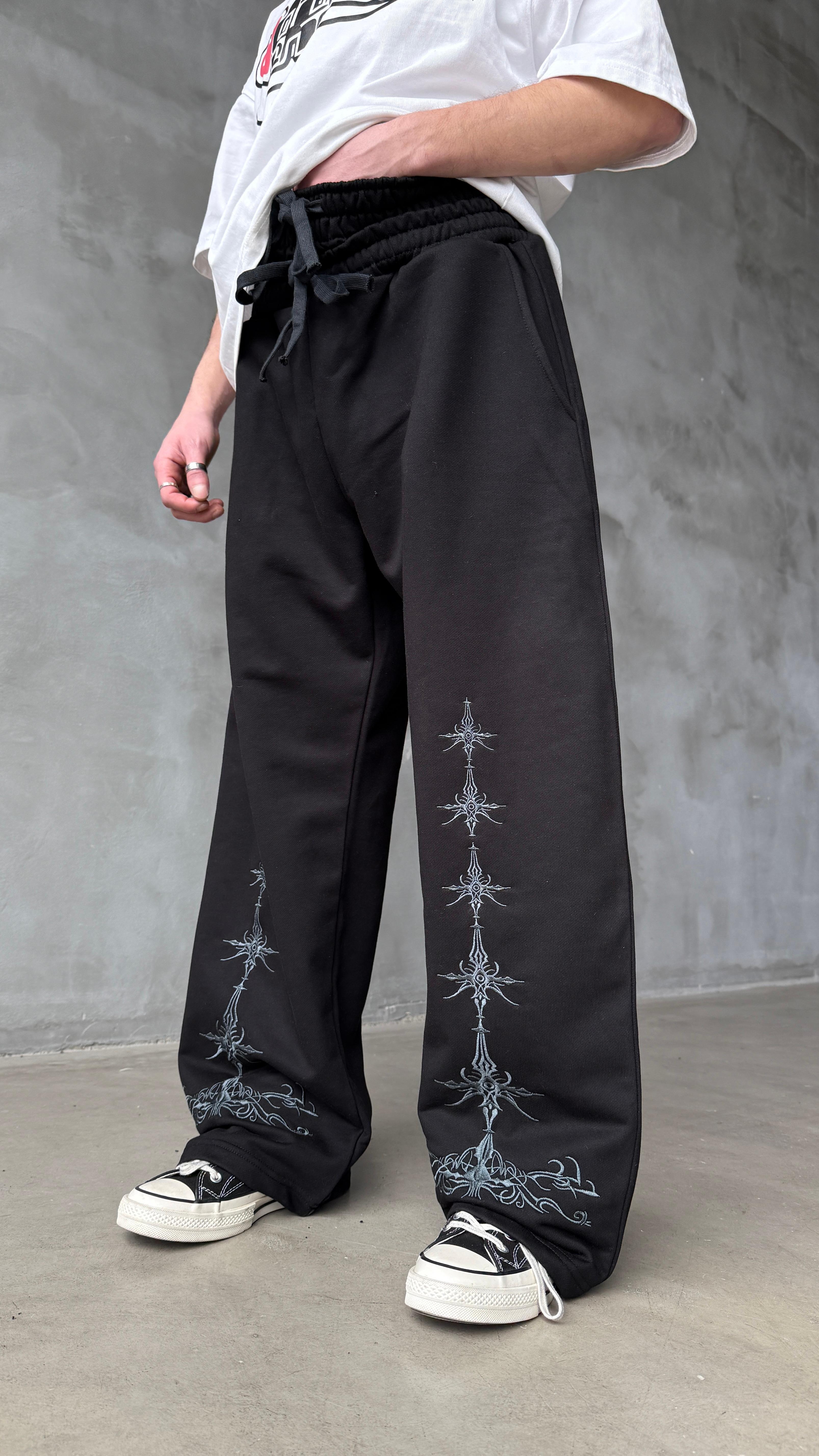 Symbolistic Nakış Detay Double Waist Baggy Sweatpant