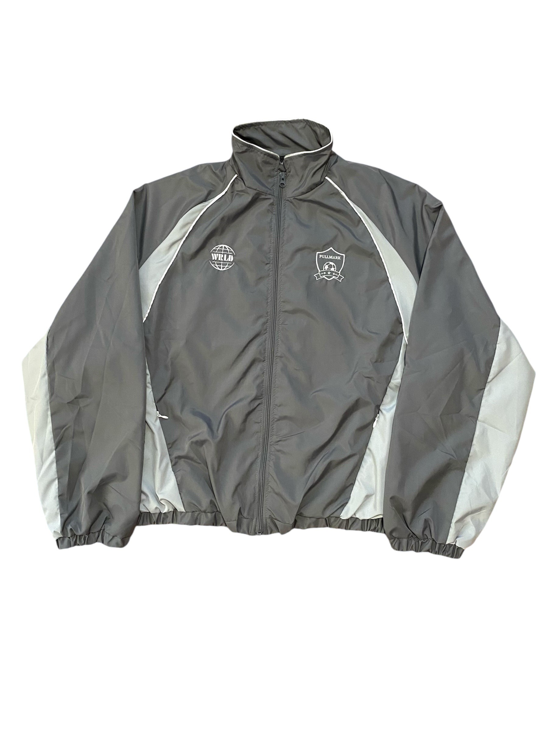 Parçalı Gri Oversize Track Jacket 