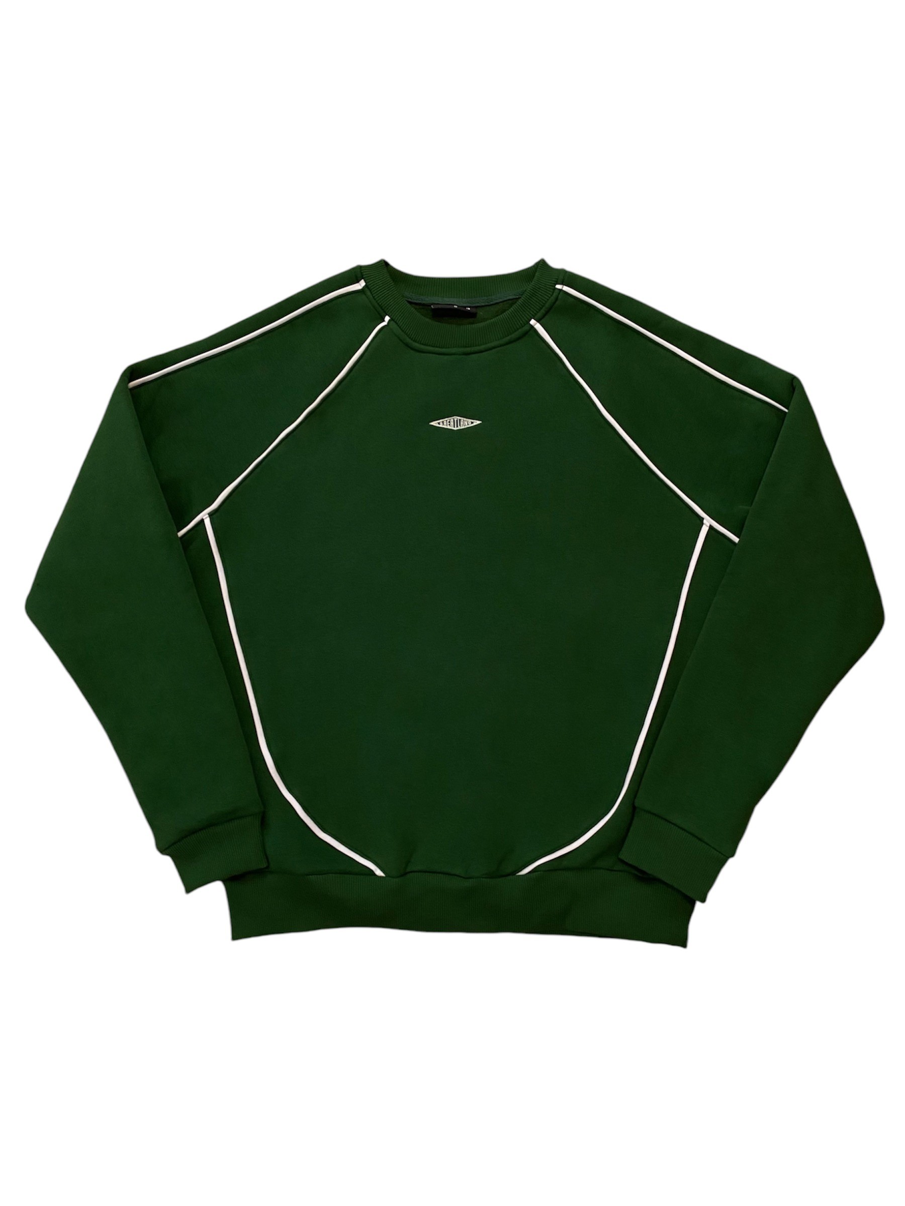 Greatland Koyu Yeşil Nakış İşlemeli Biyeli Oversize Sweatshirt