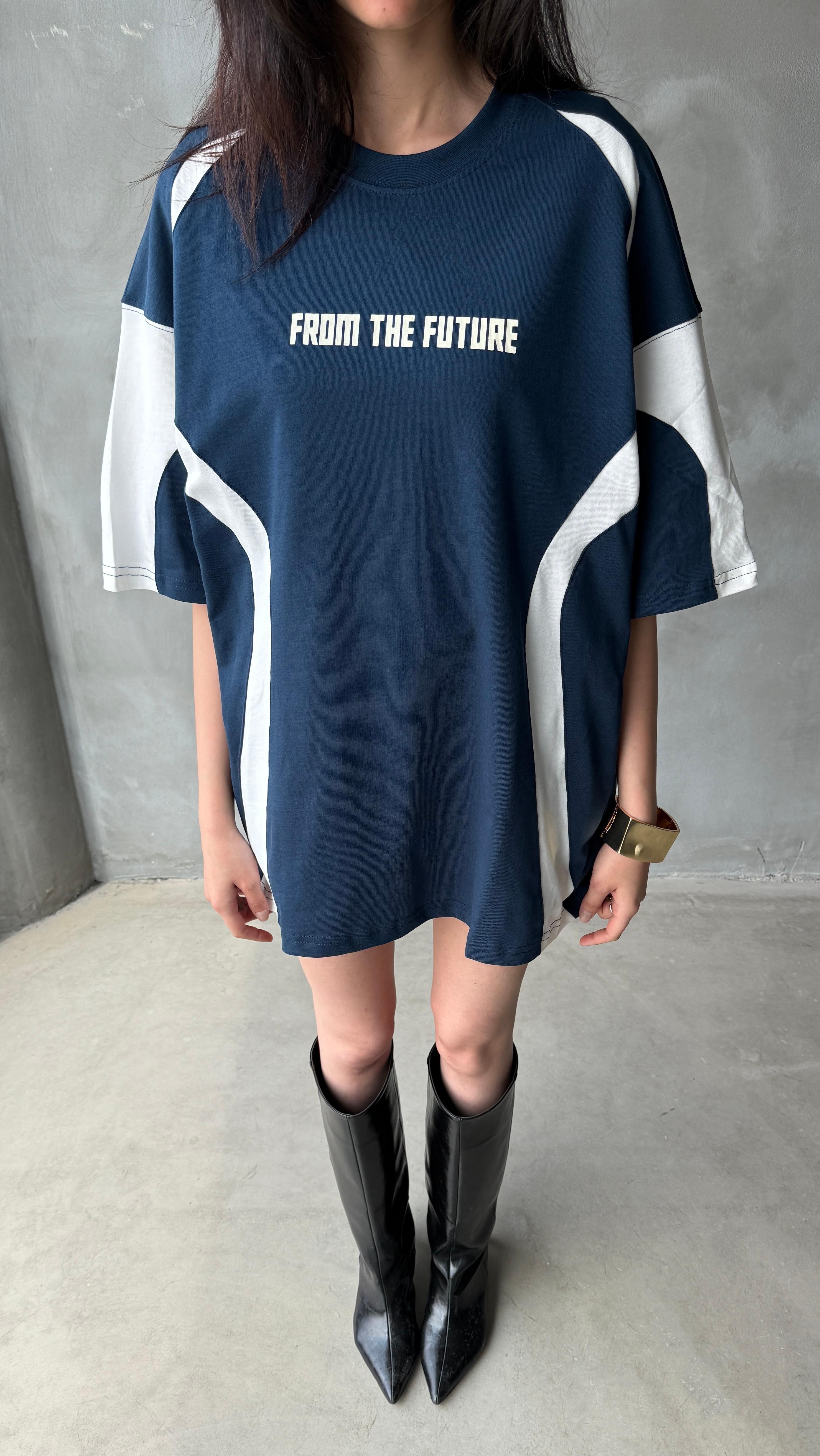 From The Future Lacivert Oversize Tişört 