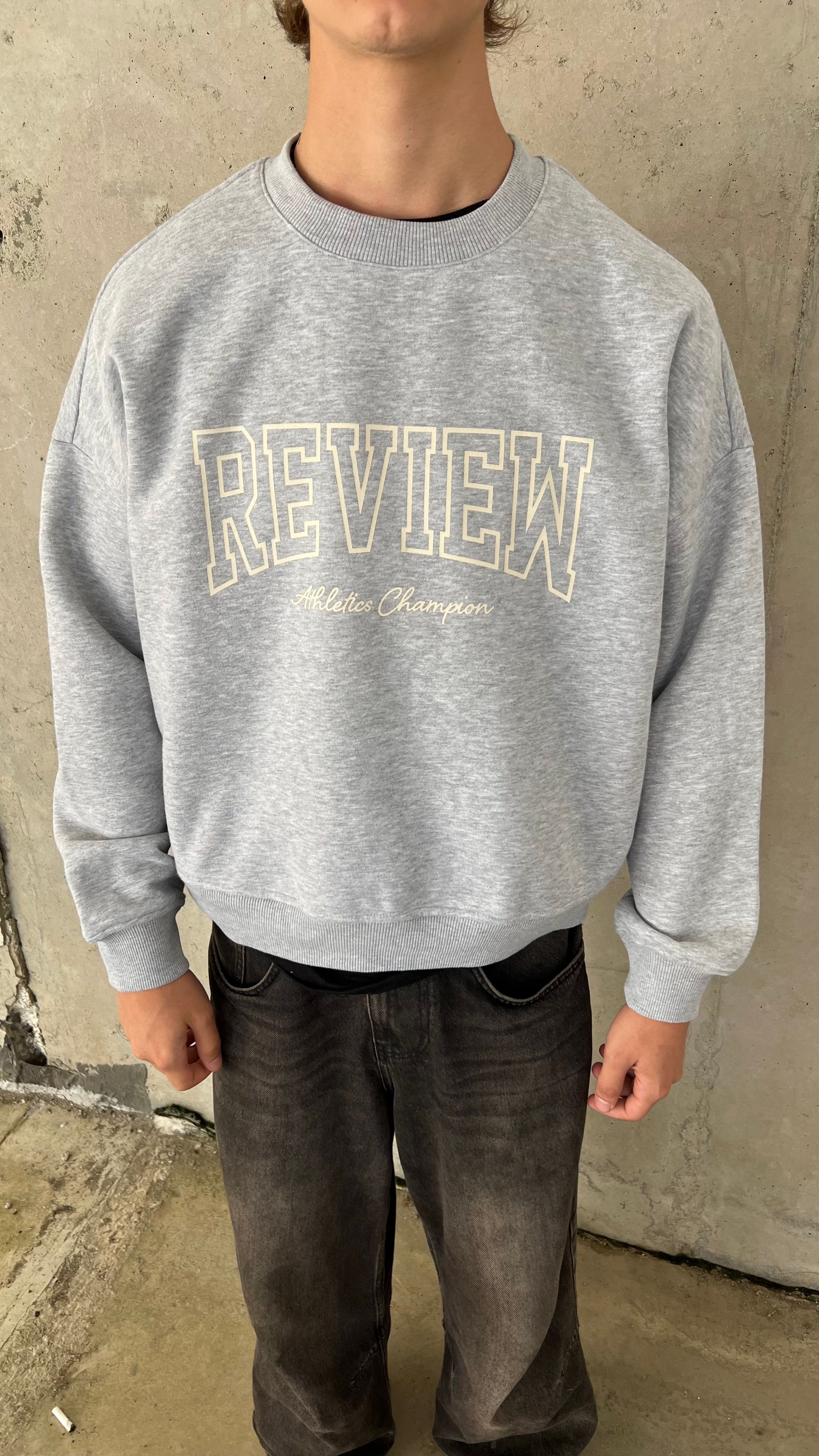 RW Gray Boxy Fit Oversize Sweatshirt