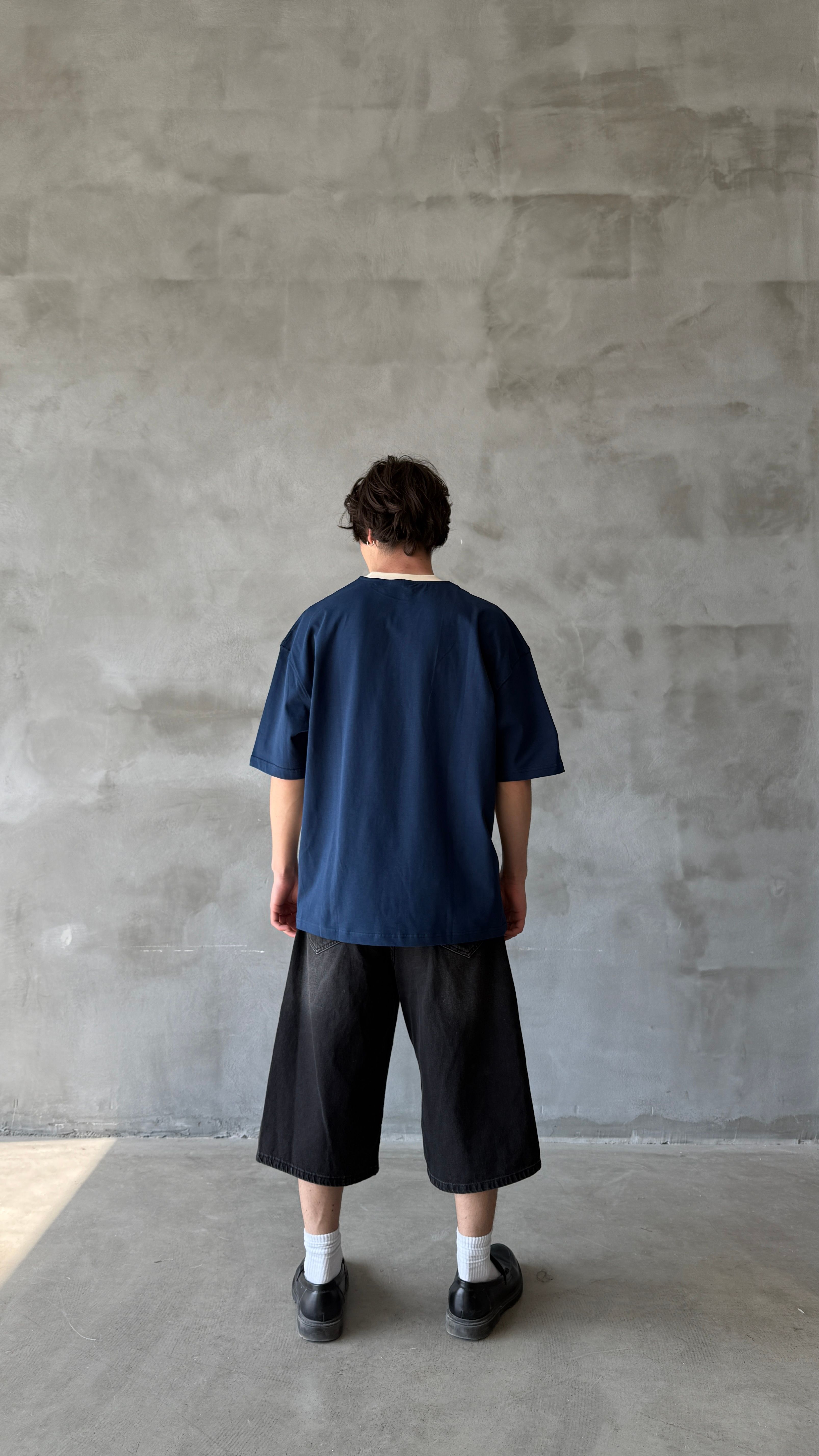 Lacivert Sports League Oversize Tişört 