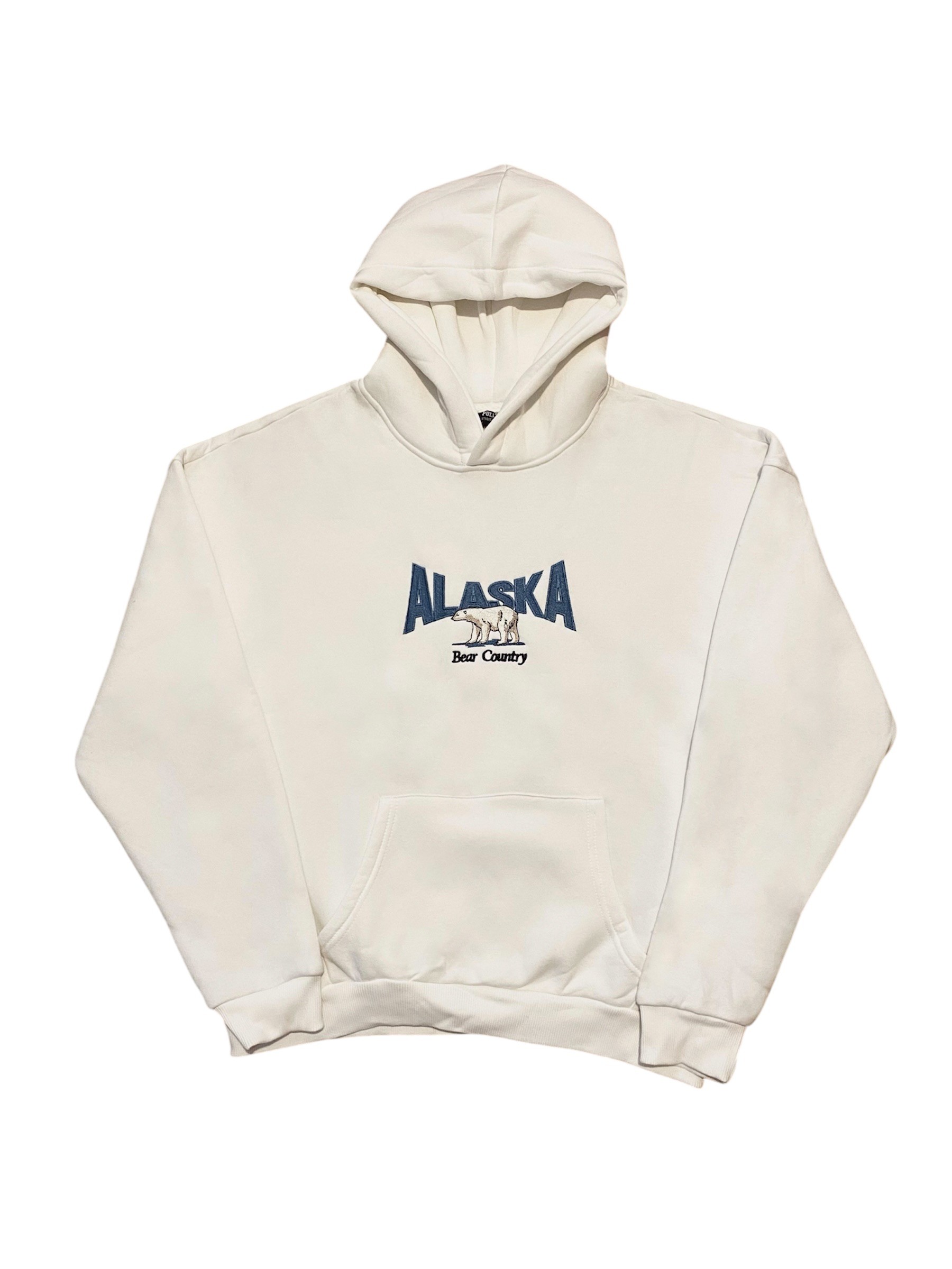 Alaska Beyaz Nakış İşlemeli Oversize Hoodie 