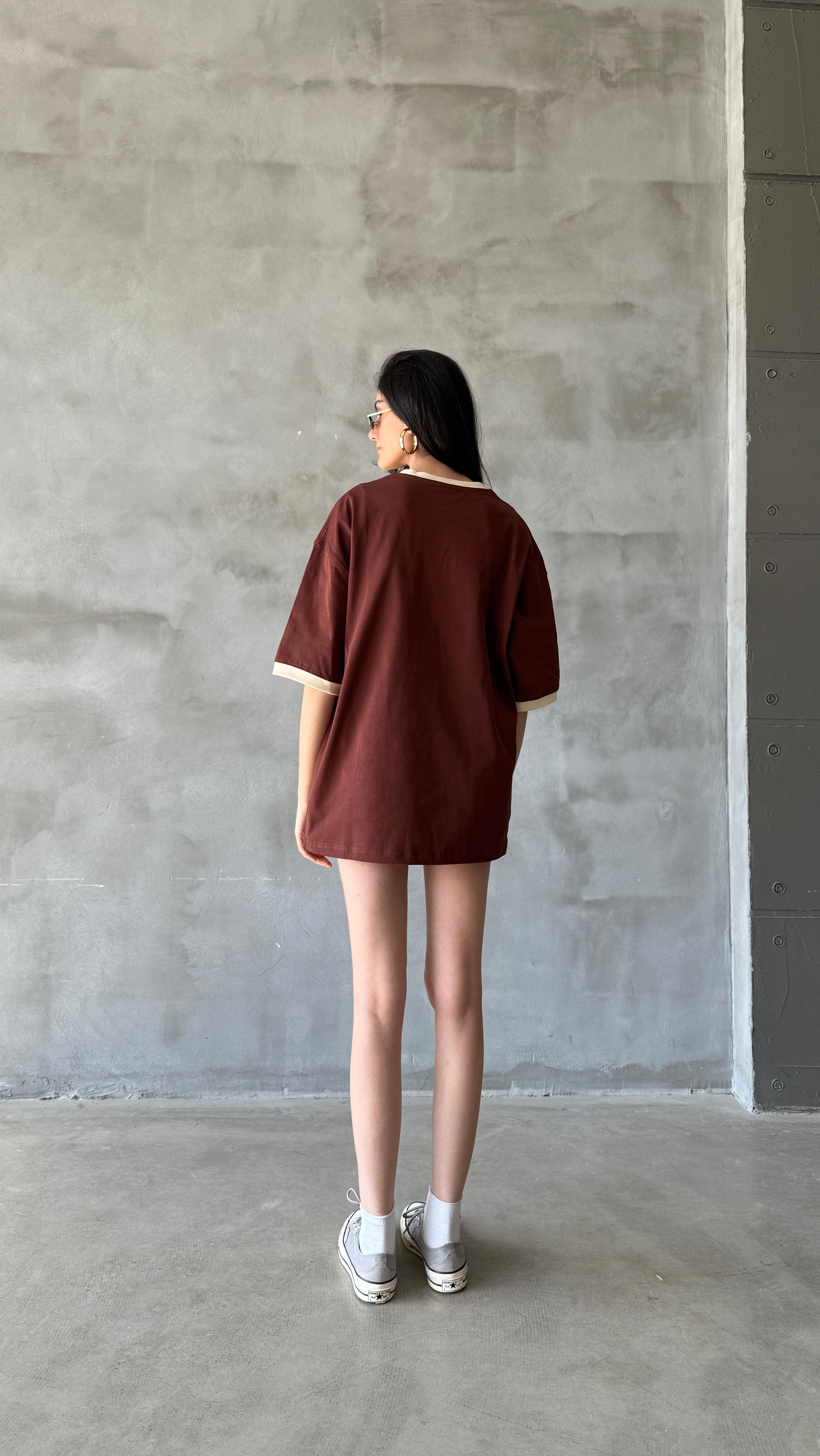 Kahve Chio Oversize Tişört