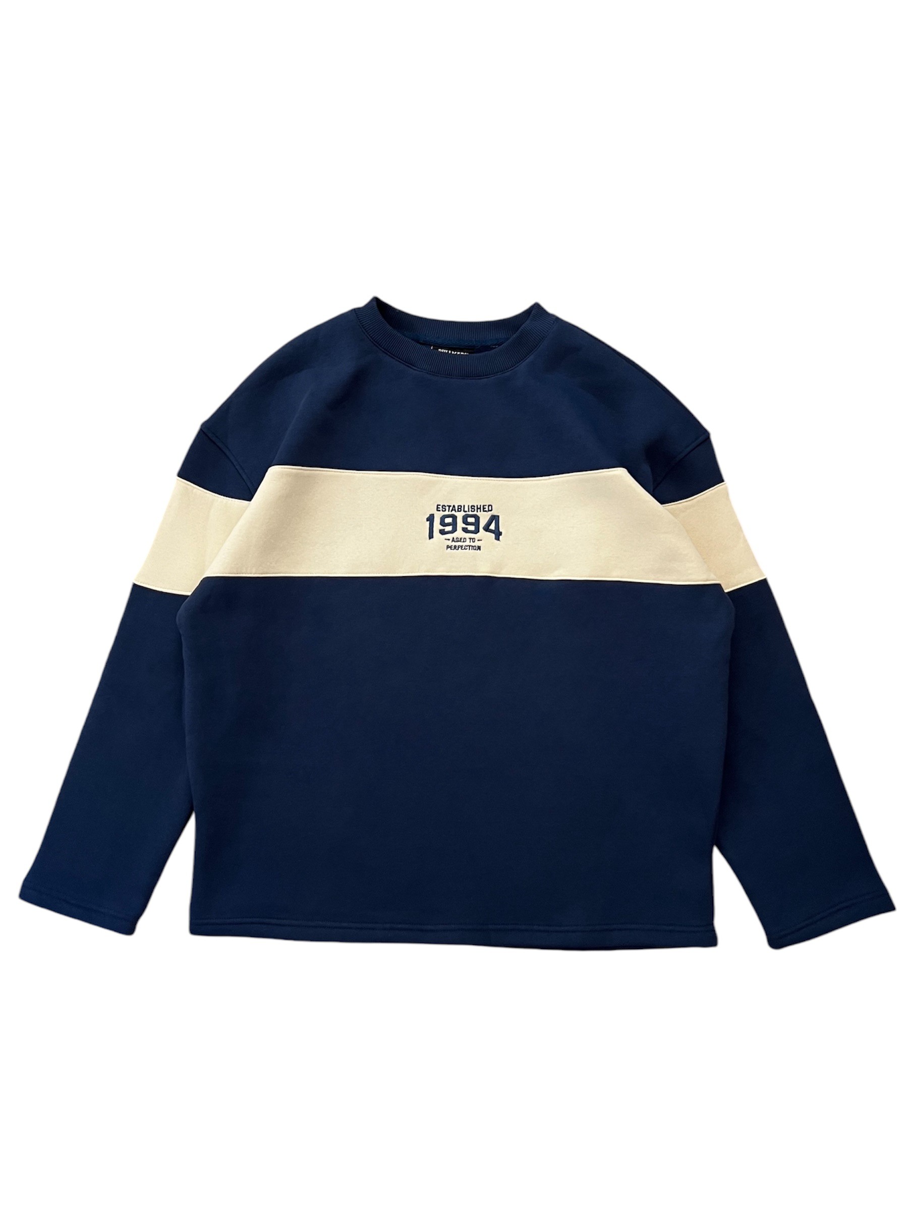 1994 Lacivert Nakış İşlemeli Oversize Sweatshirt 