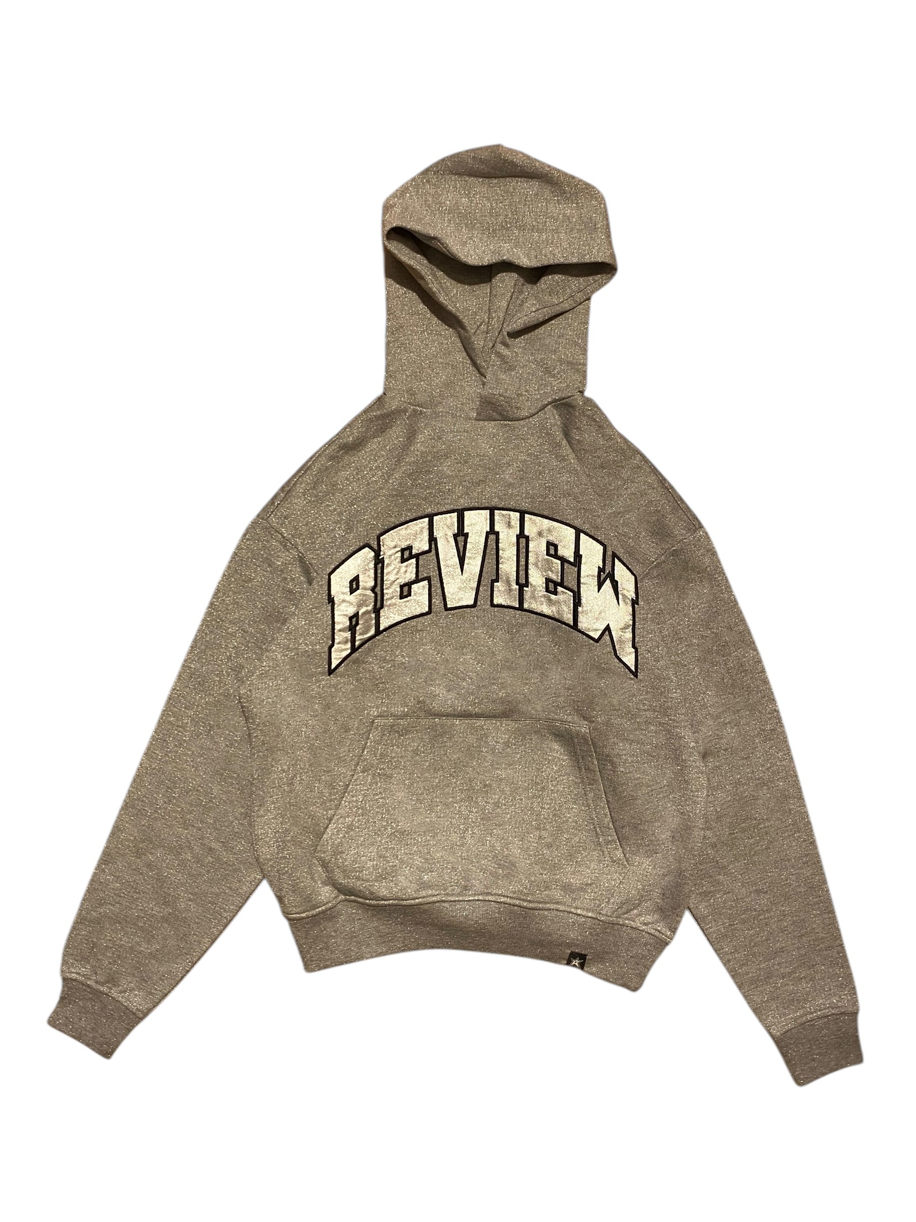 RW Grey Simli Nakış İşlemeli Oversize Hoodie