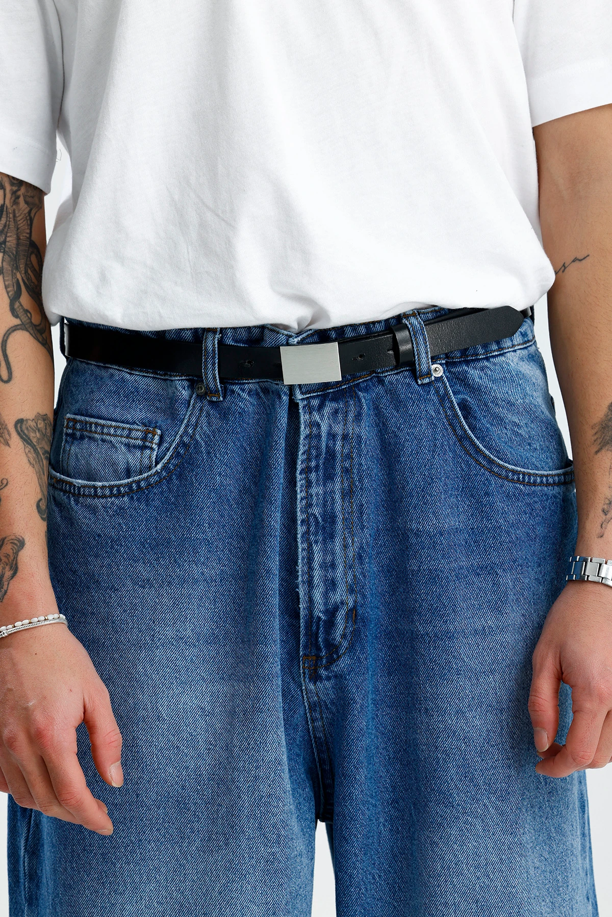 Mavi Yıkamalı Premium Baggy Jean 