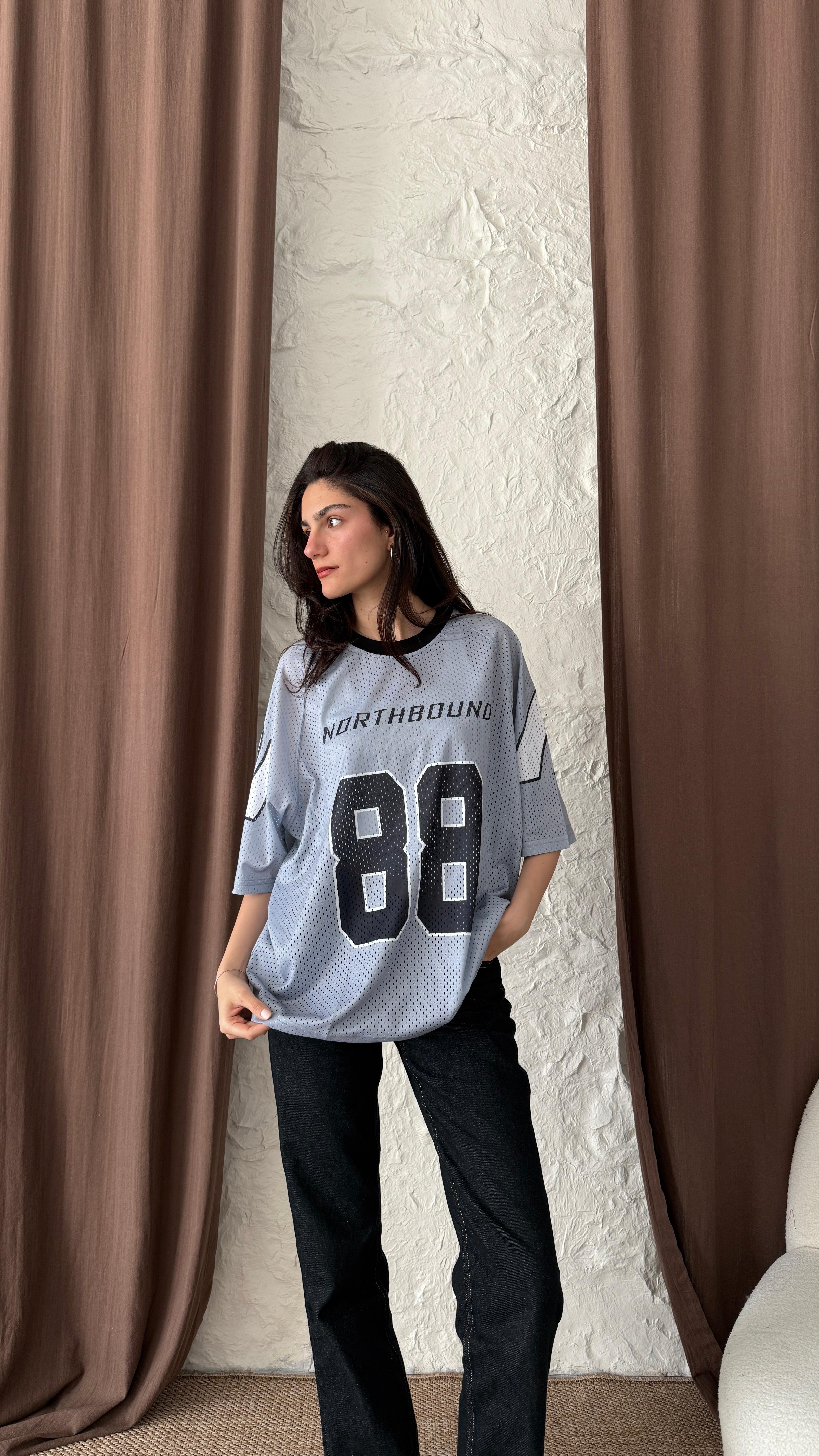 Northbound Gri Fileli Oversize Forma 