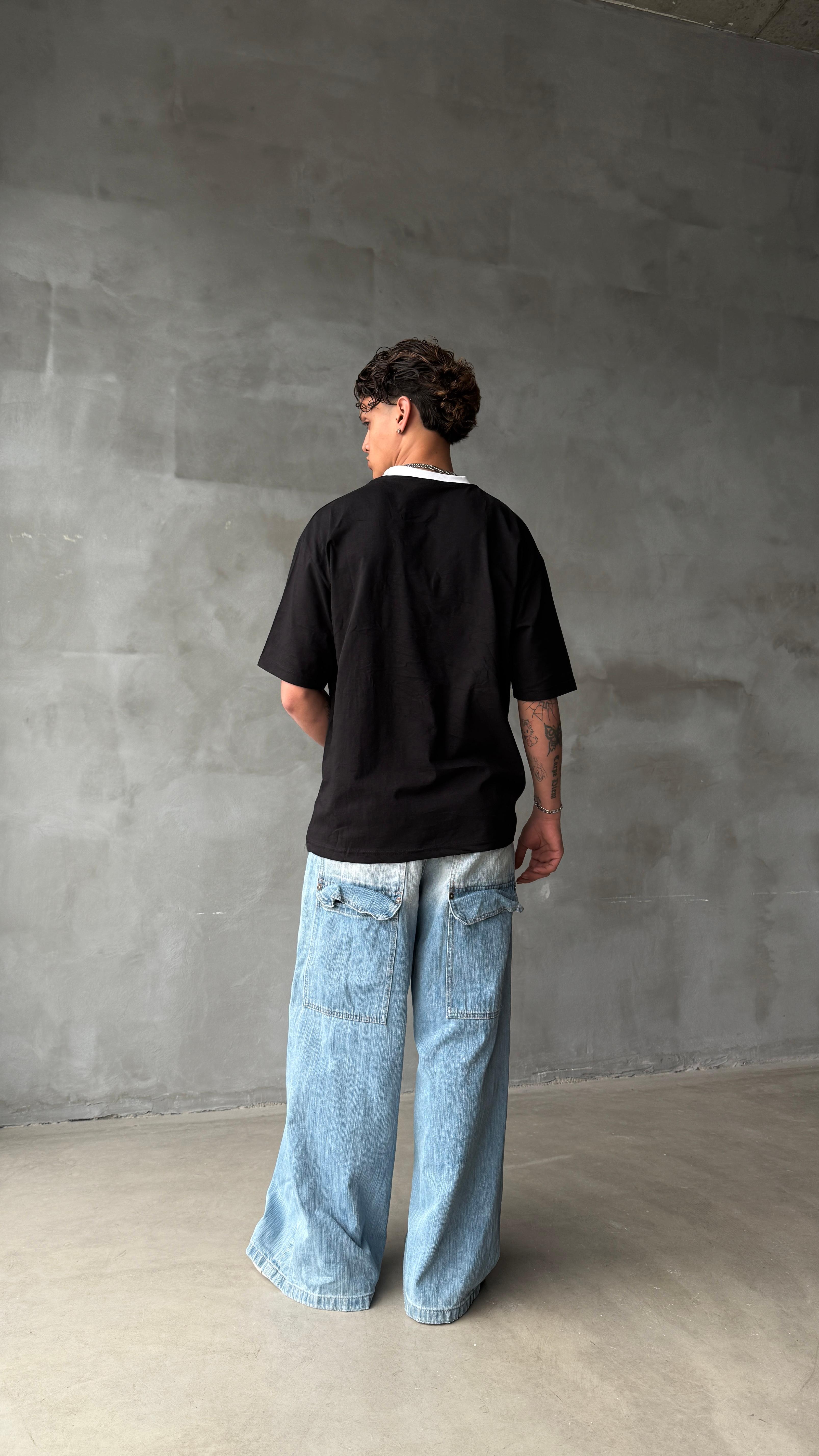 Psycho Siyah Oversize Tişört 