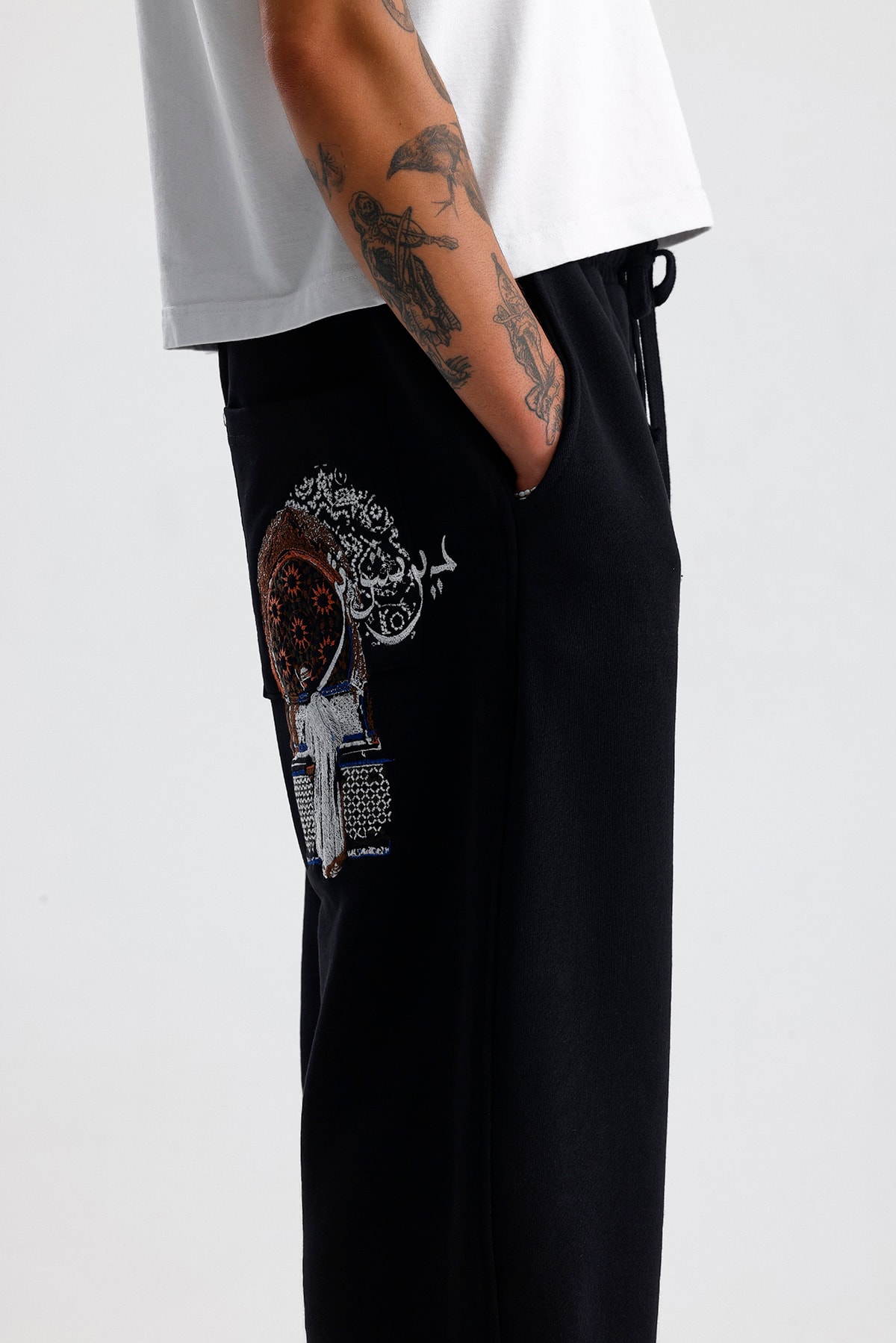 Arabic Man İn Bath Nakış Detay Premium Baggy Sweatpant