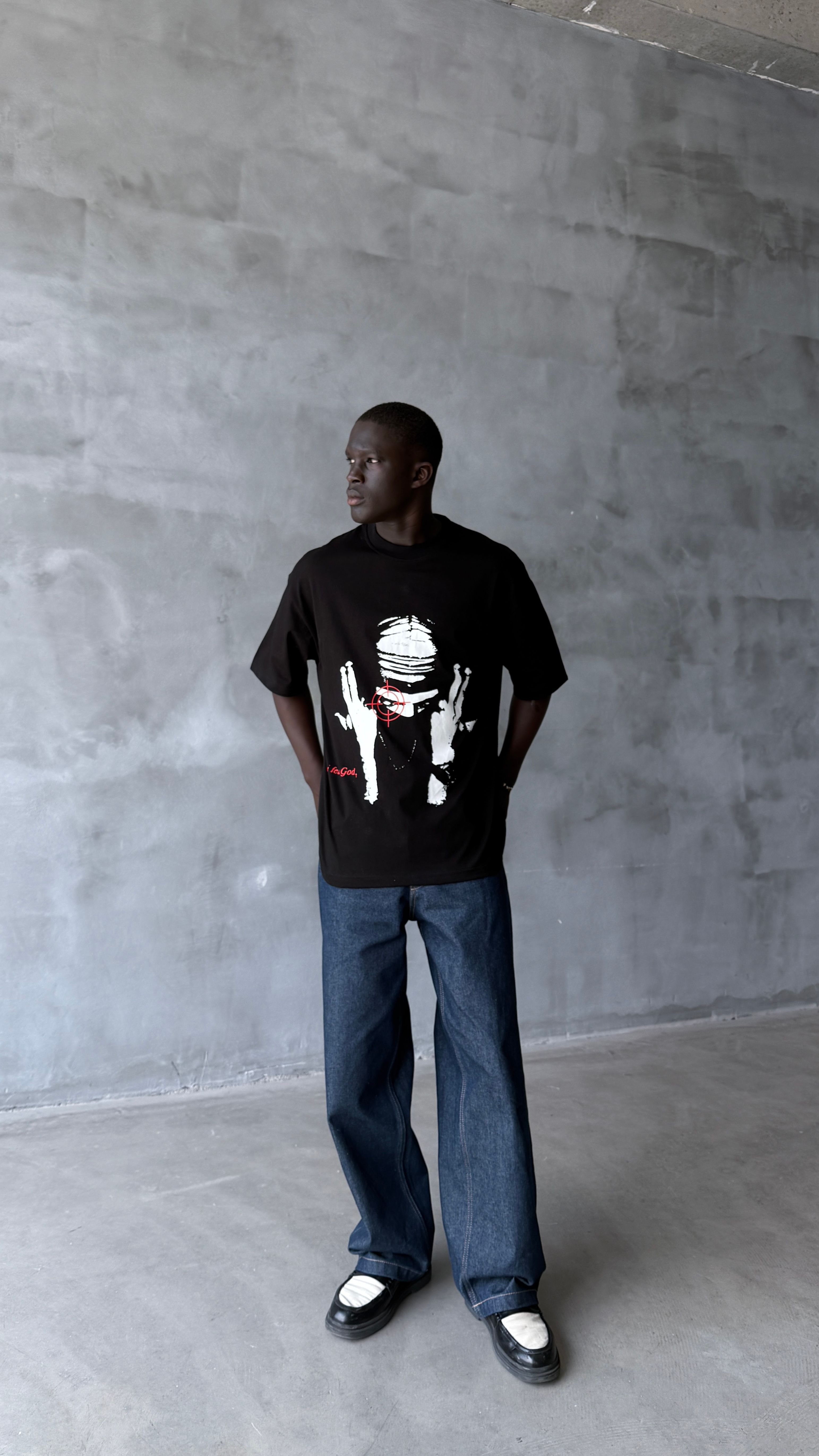 Siyah Fear God Boxy Fit Oversize Tişört 