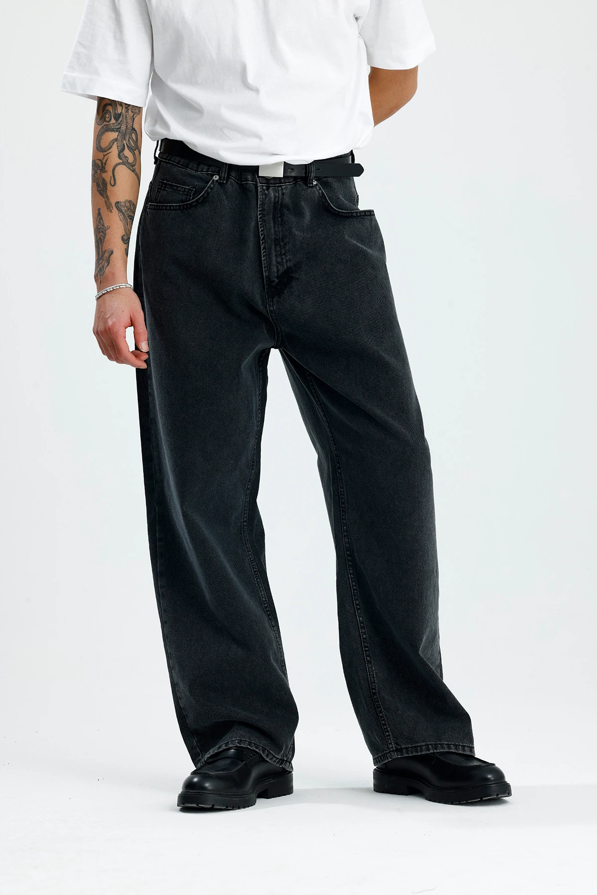 Antrasit Yıkamalı Premium Baggy Jean 