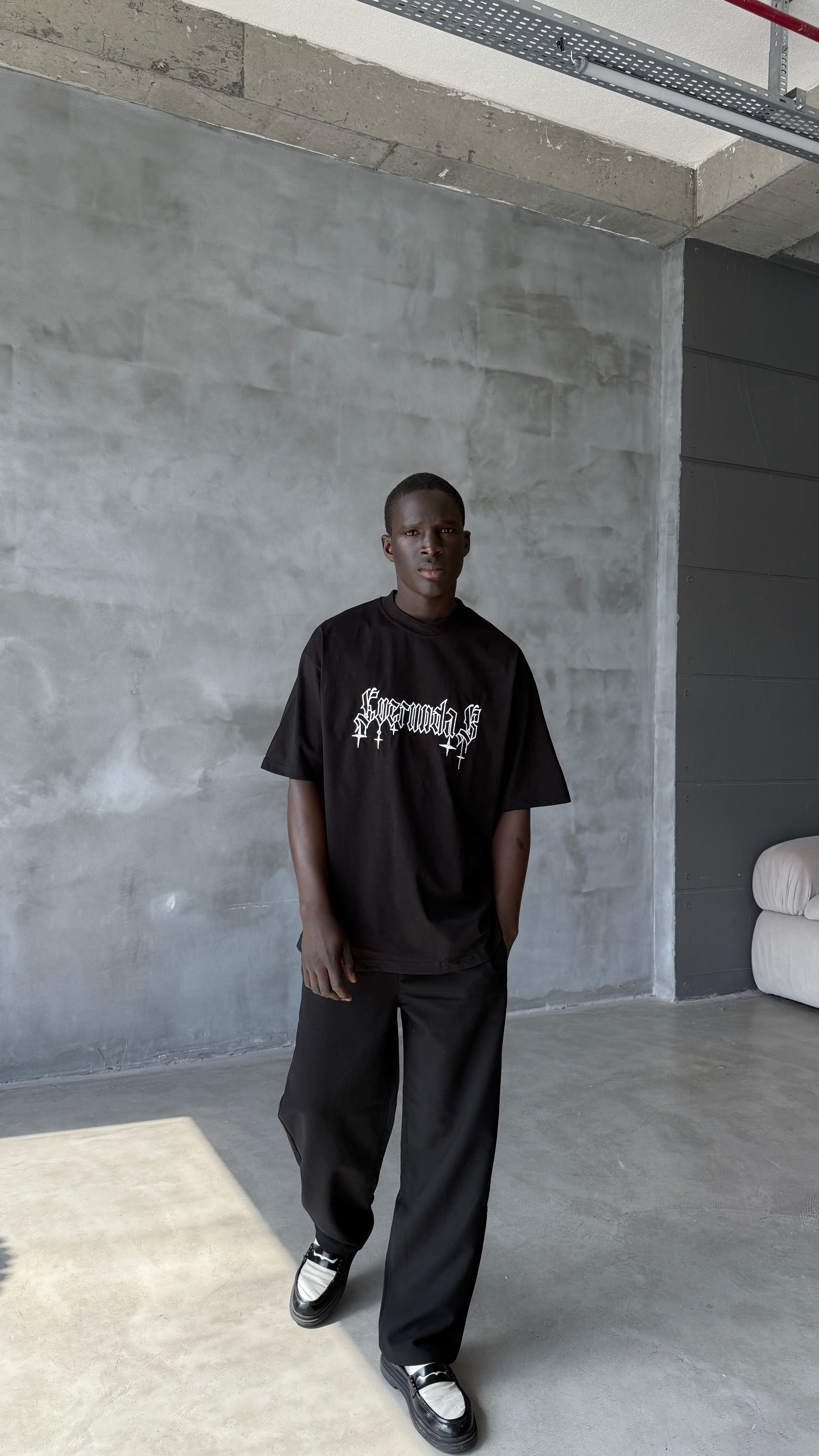 Black Symbo Nakış Detay Oversize Tişört 