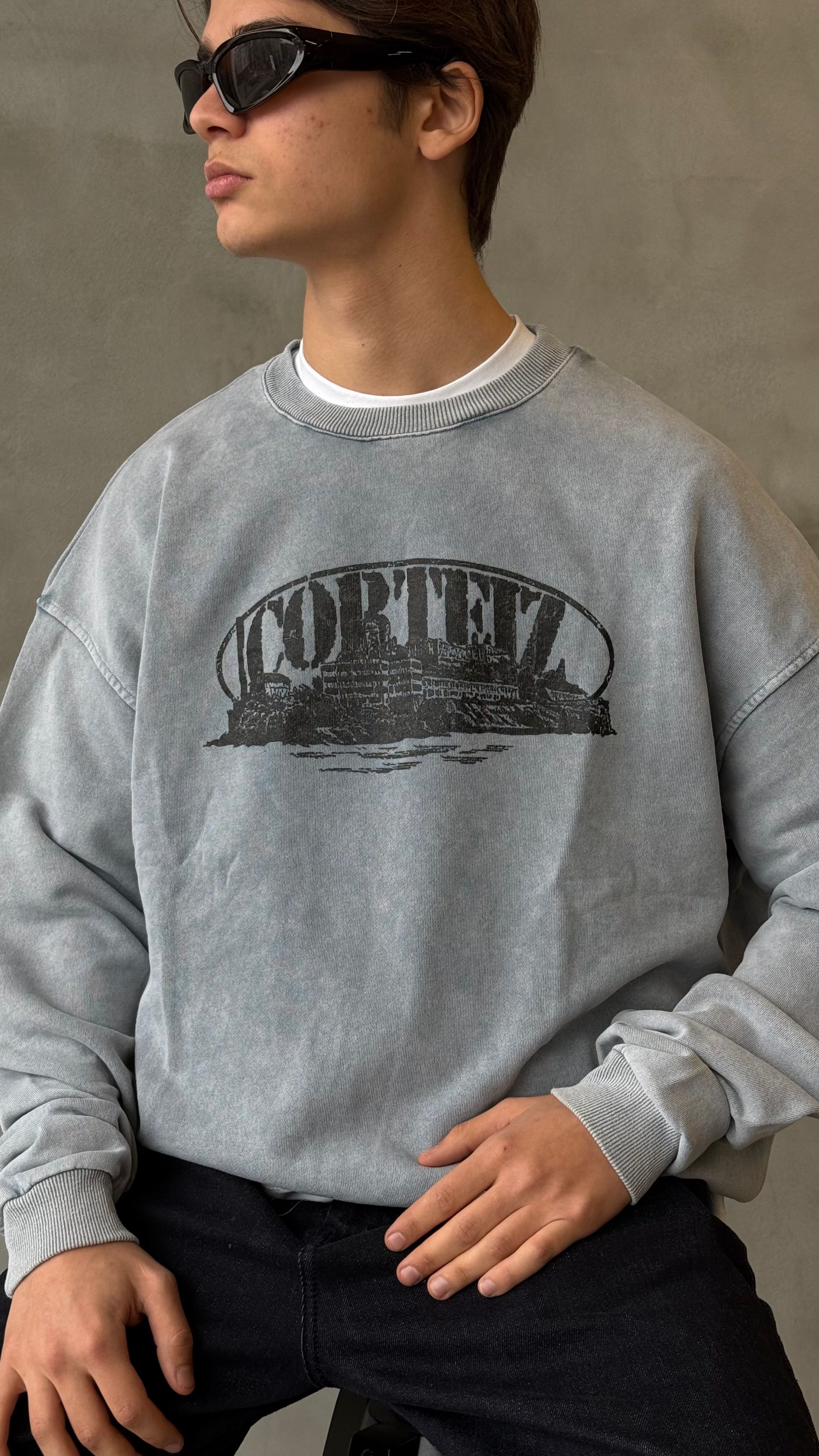 Crtz Asit Yıkamalı Oversize Sweatshirt