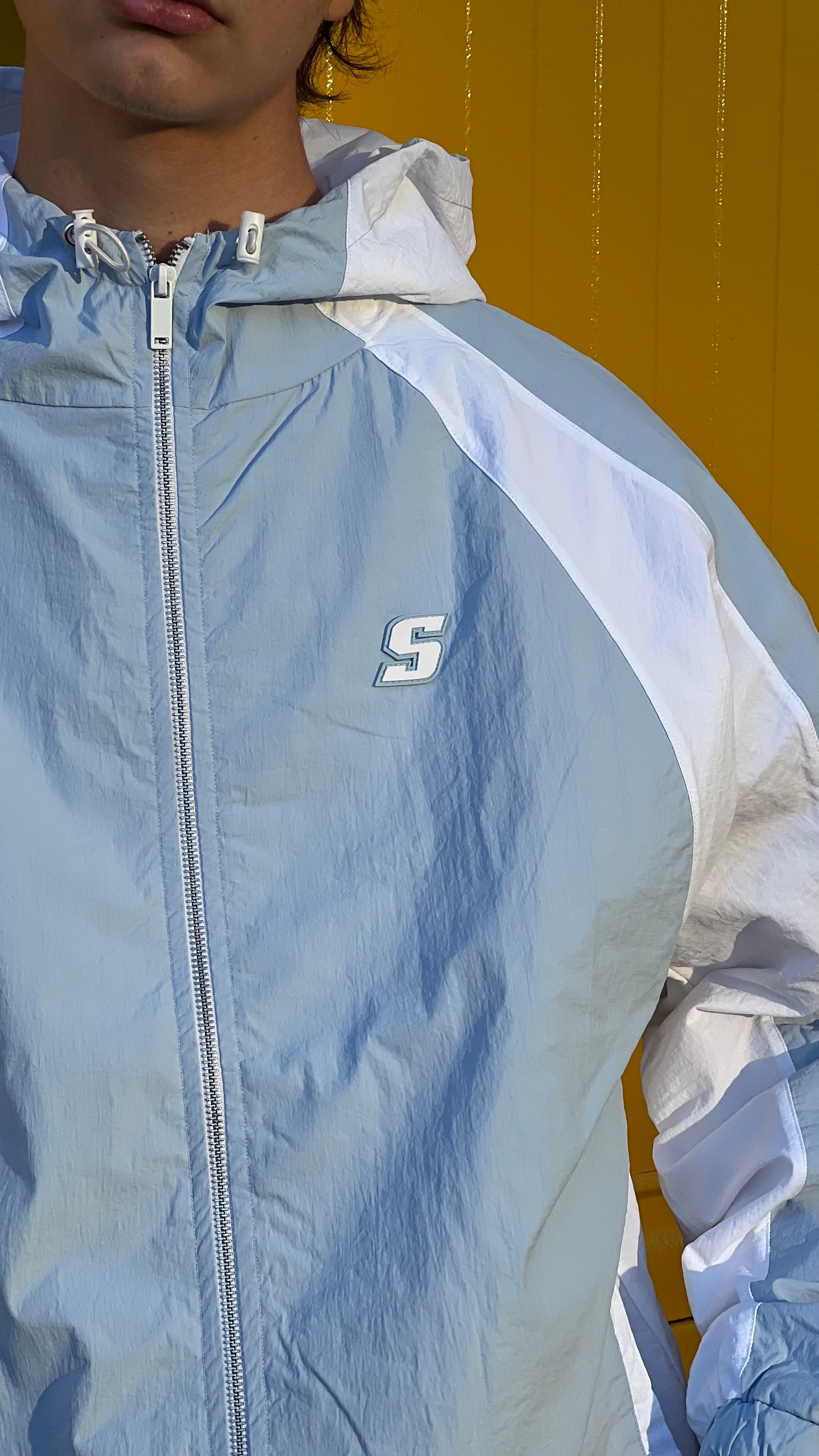 S Logo Blue Oversize Ayarlanabilir Track Jacket