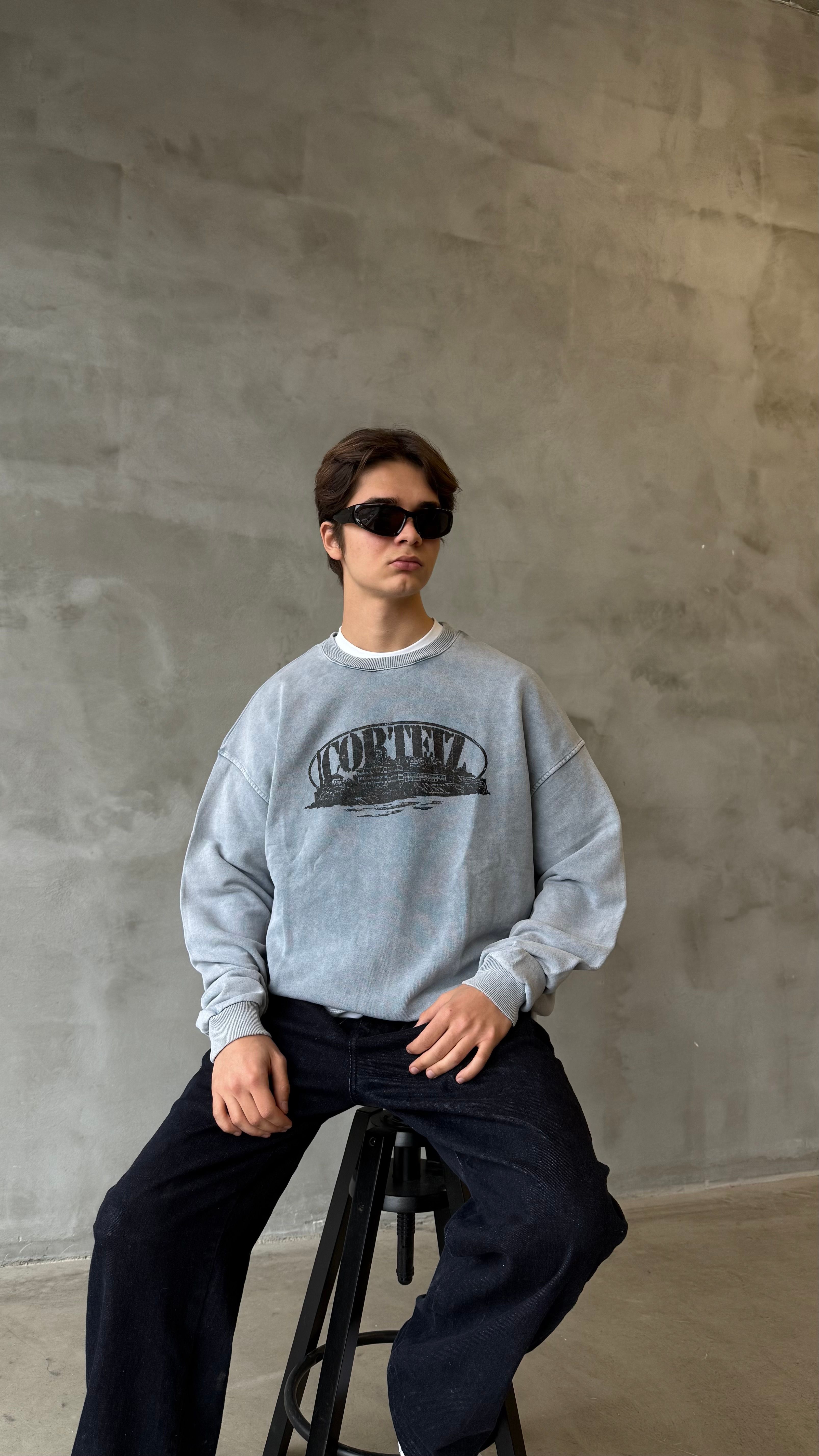 Crtz Asit Yıkamalı Oversize Sweatshirt