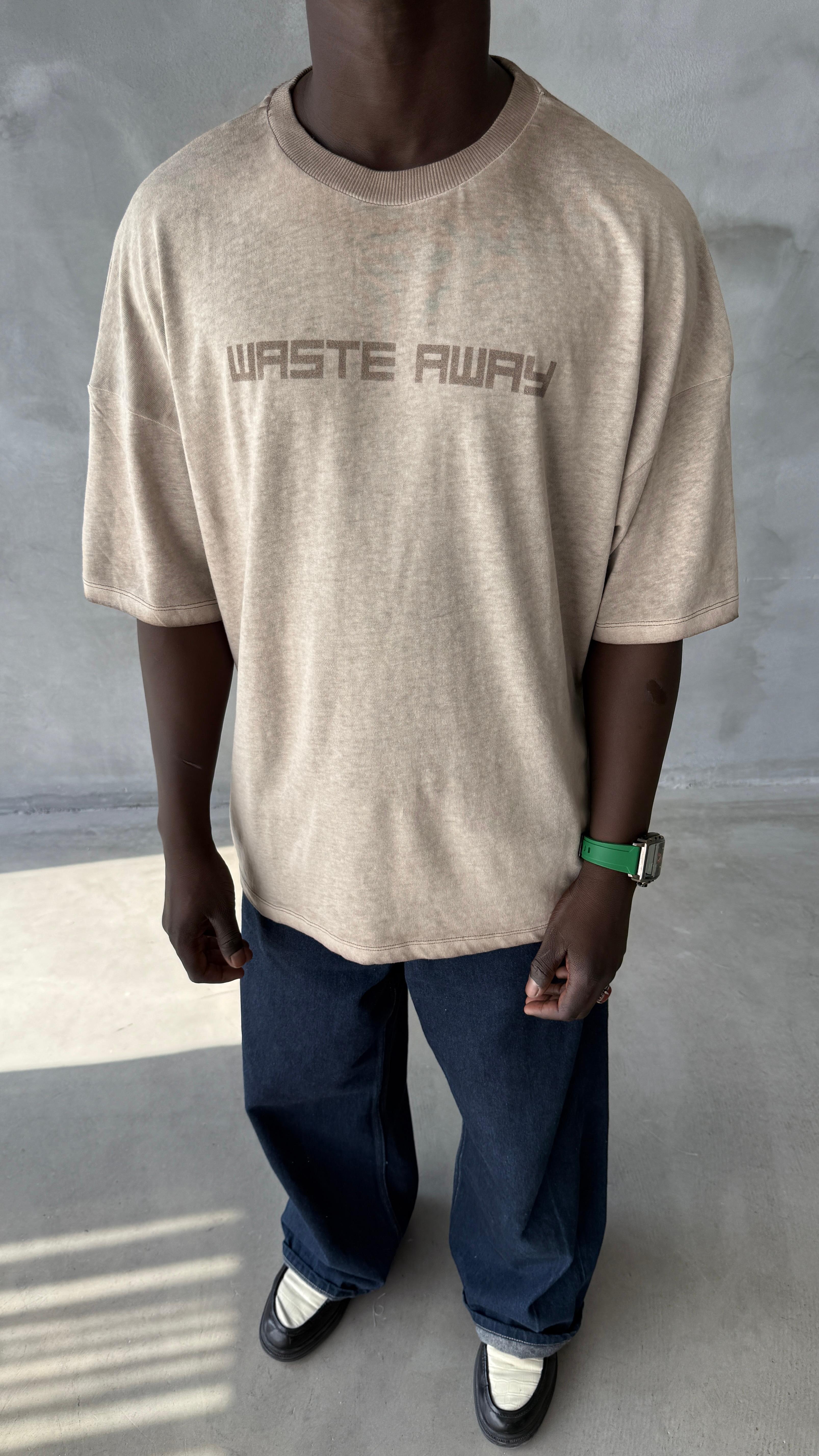 Waste Away Yıkamalı Kumaş Oversize Tişört 
