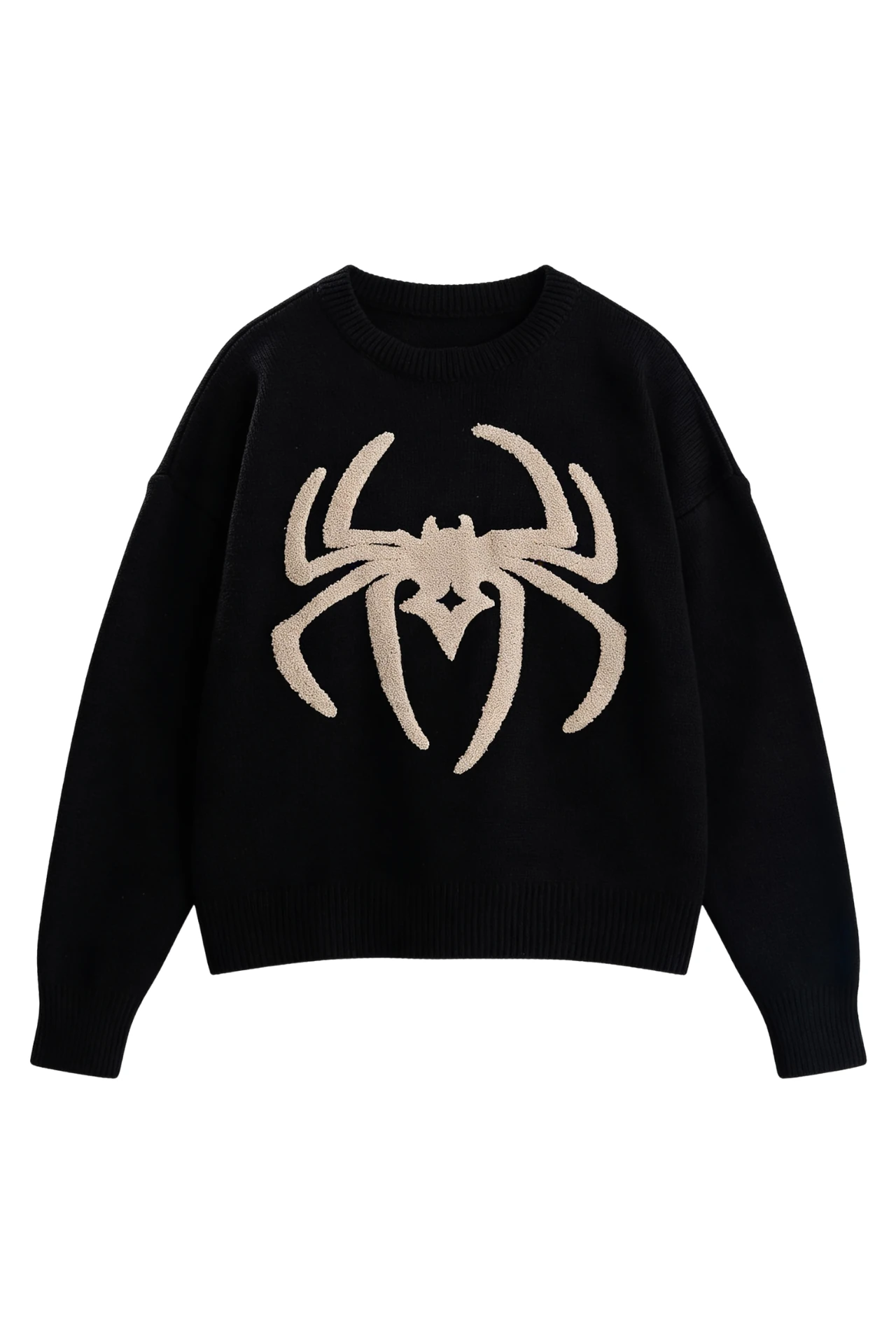 Spider Nakış İşlemeli Premium Oversize Triko Kazak