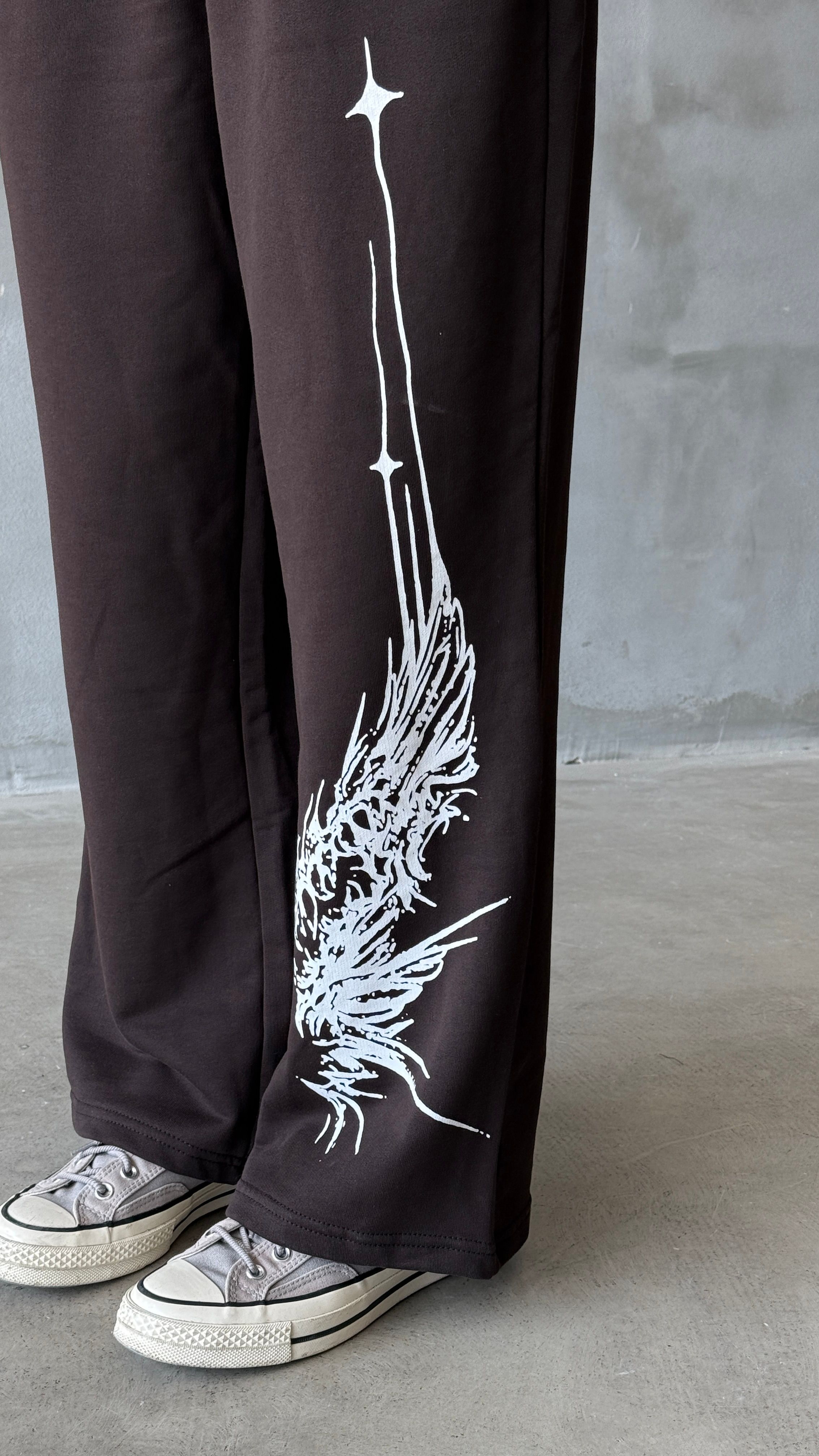 Angel Wings Acı Kahve Mevsimlik Baggy Eşofman 