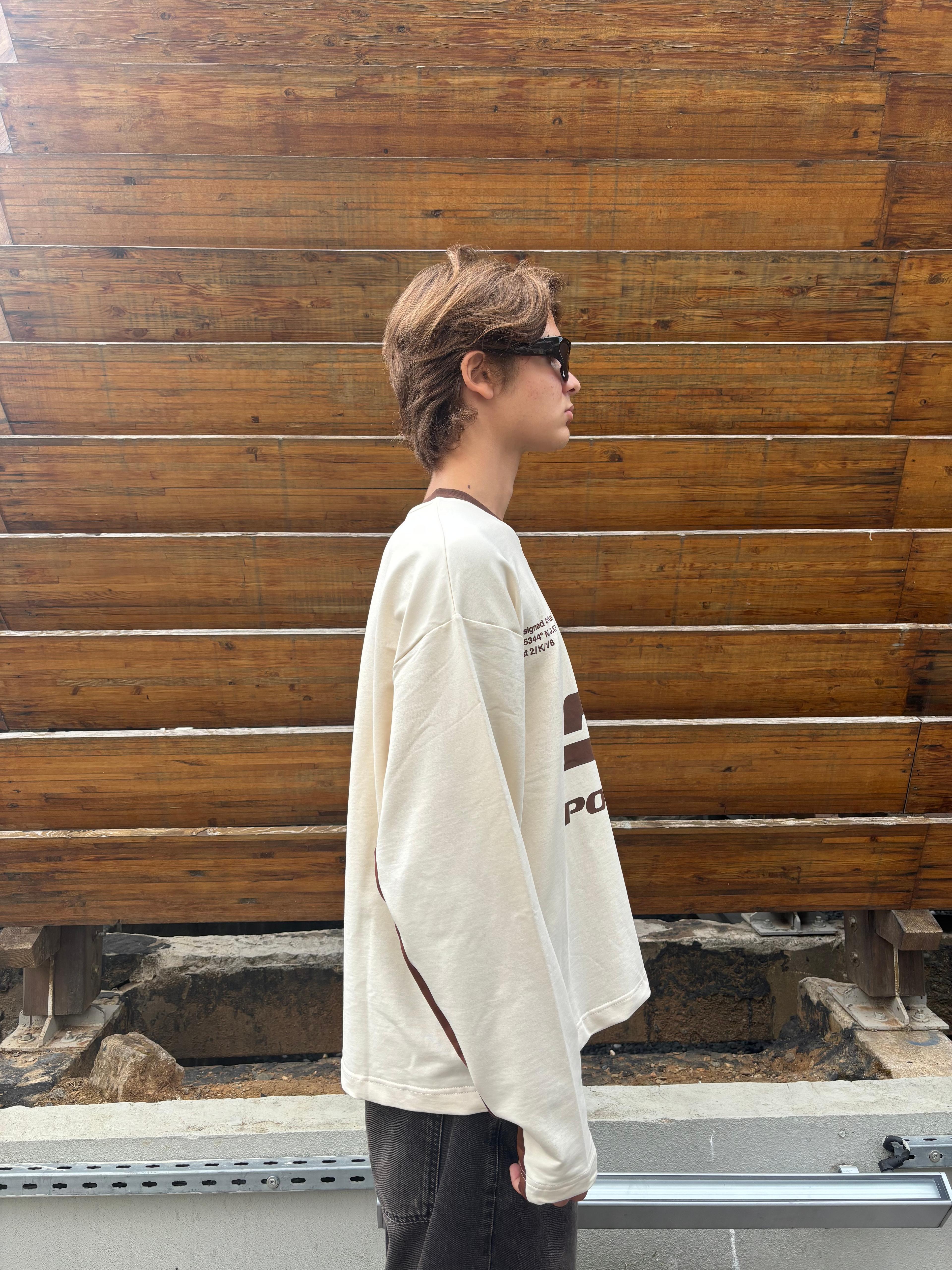 Bej V Yaka Sports Oversize Sweatshirt