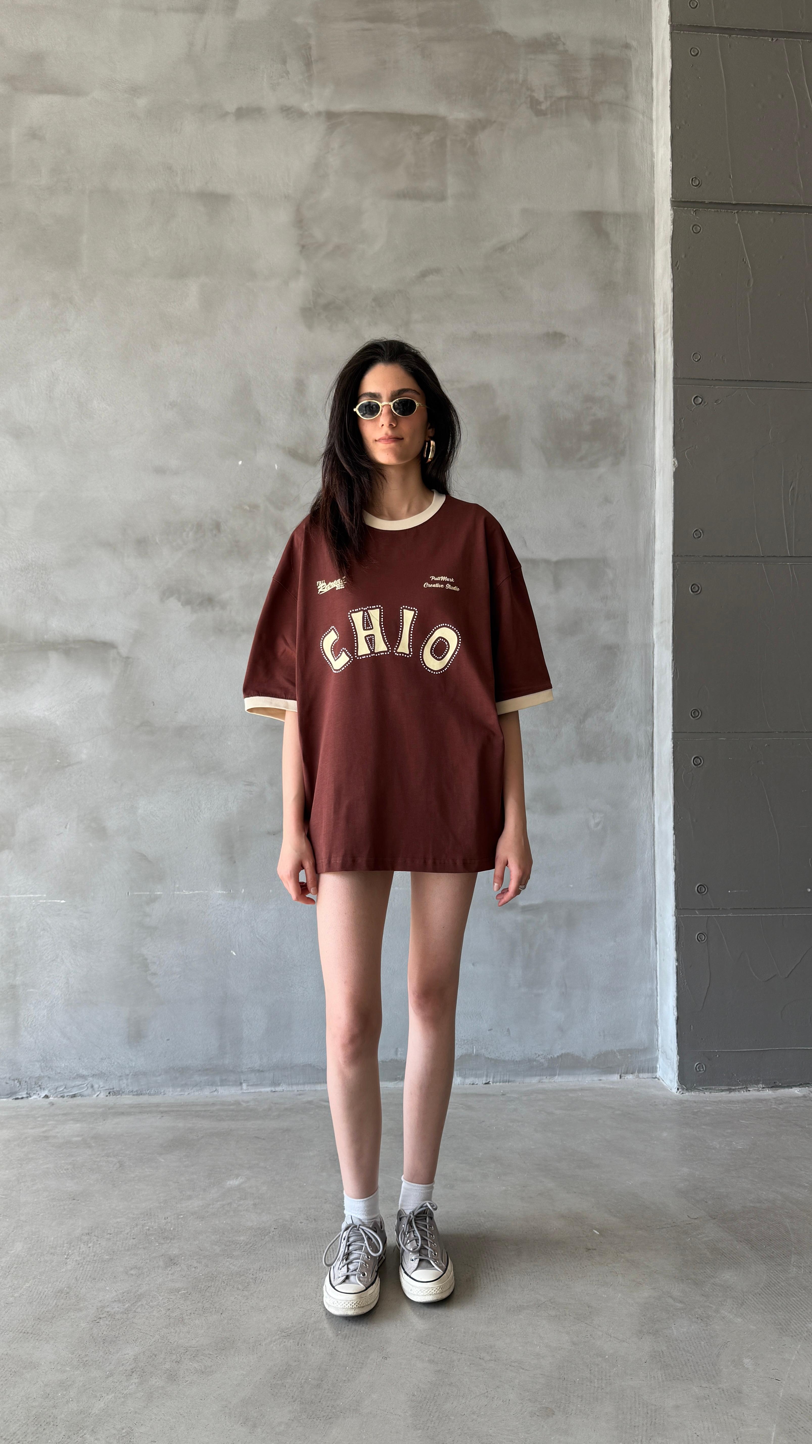 Kahve Chio Oversize Tişört