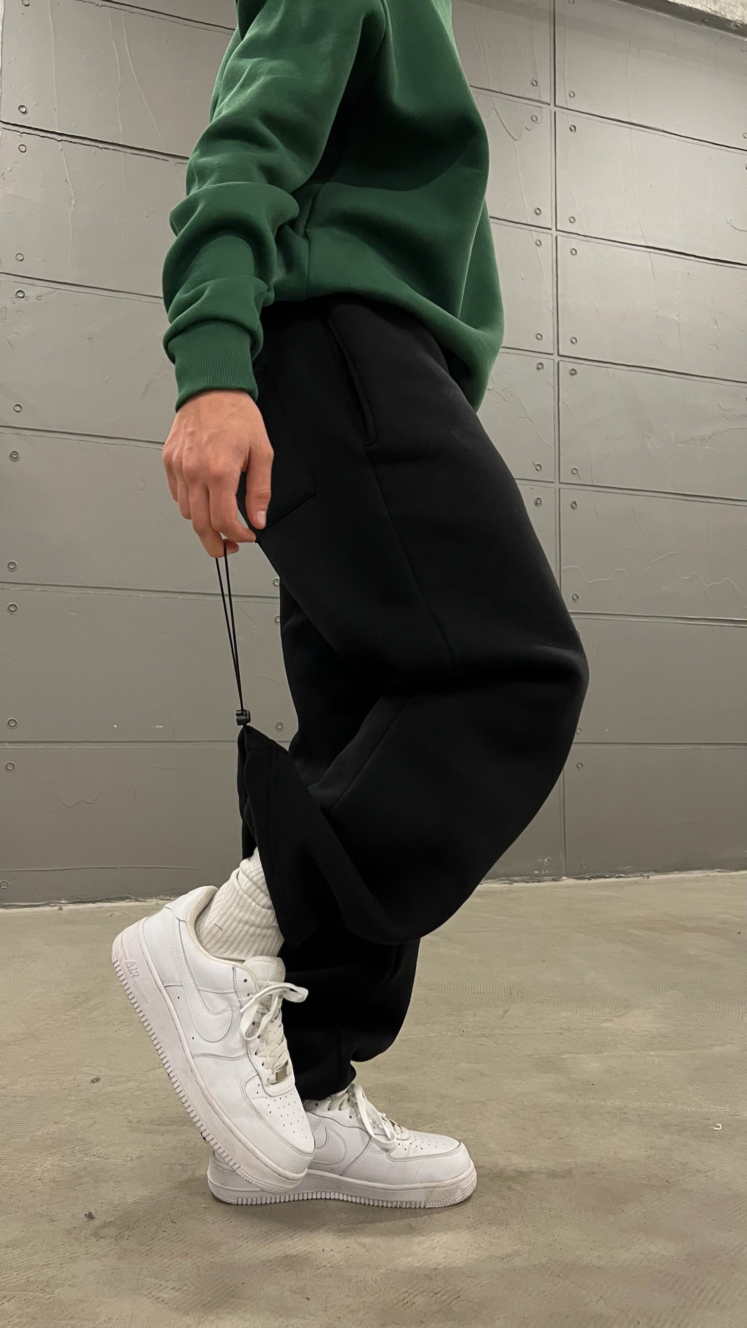 D Logo Nakış İşlemeli Paçası Ayarlanabilir Baggy Sweat Pant