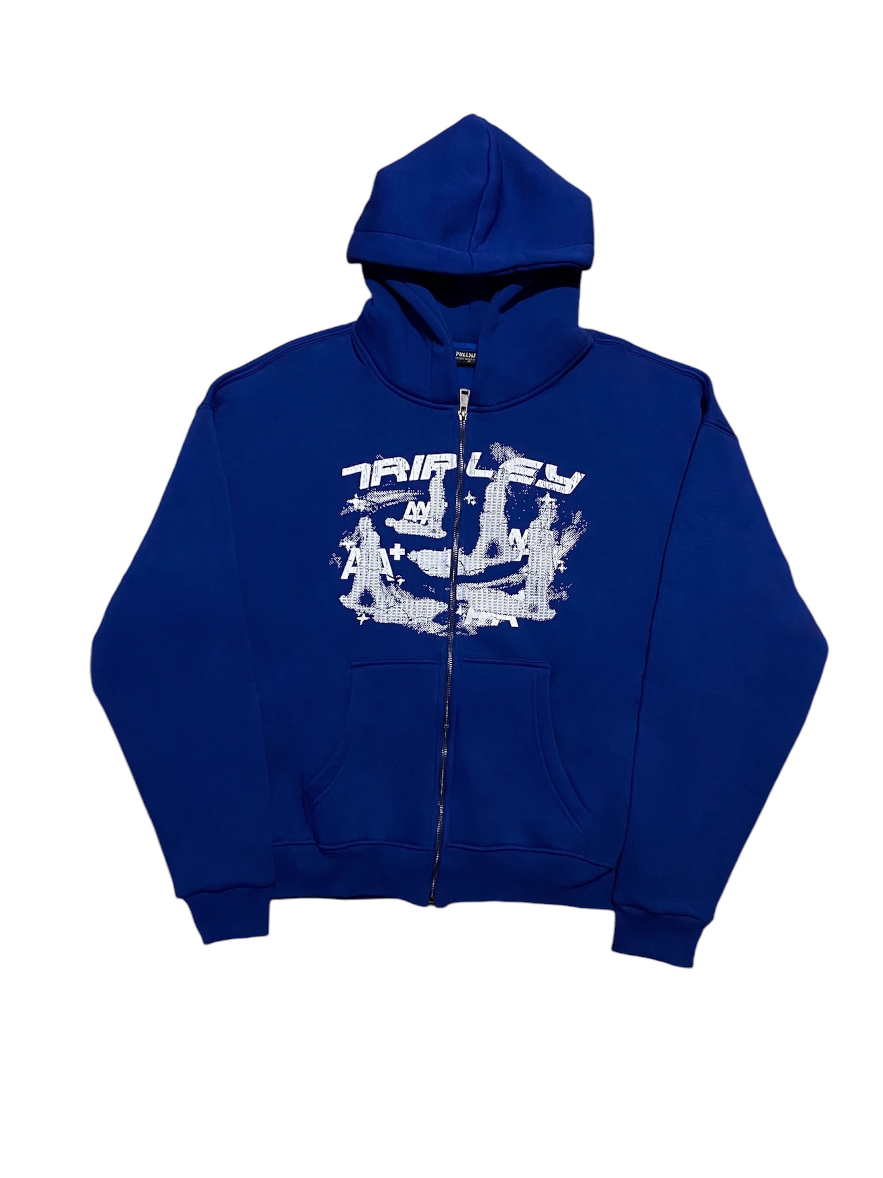 Tripley Lacivert Oversize Zipper Hoodie