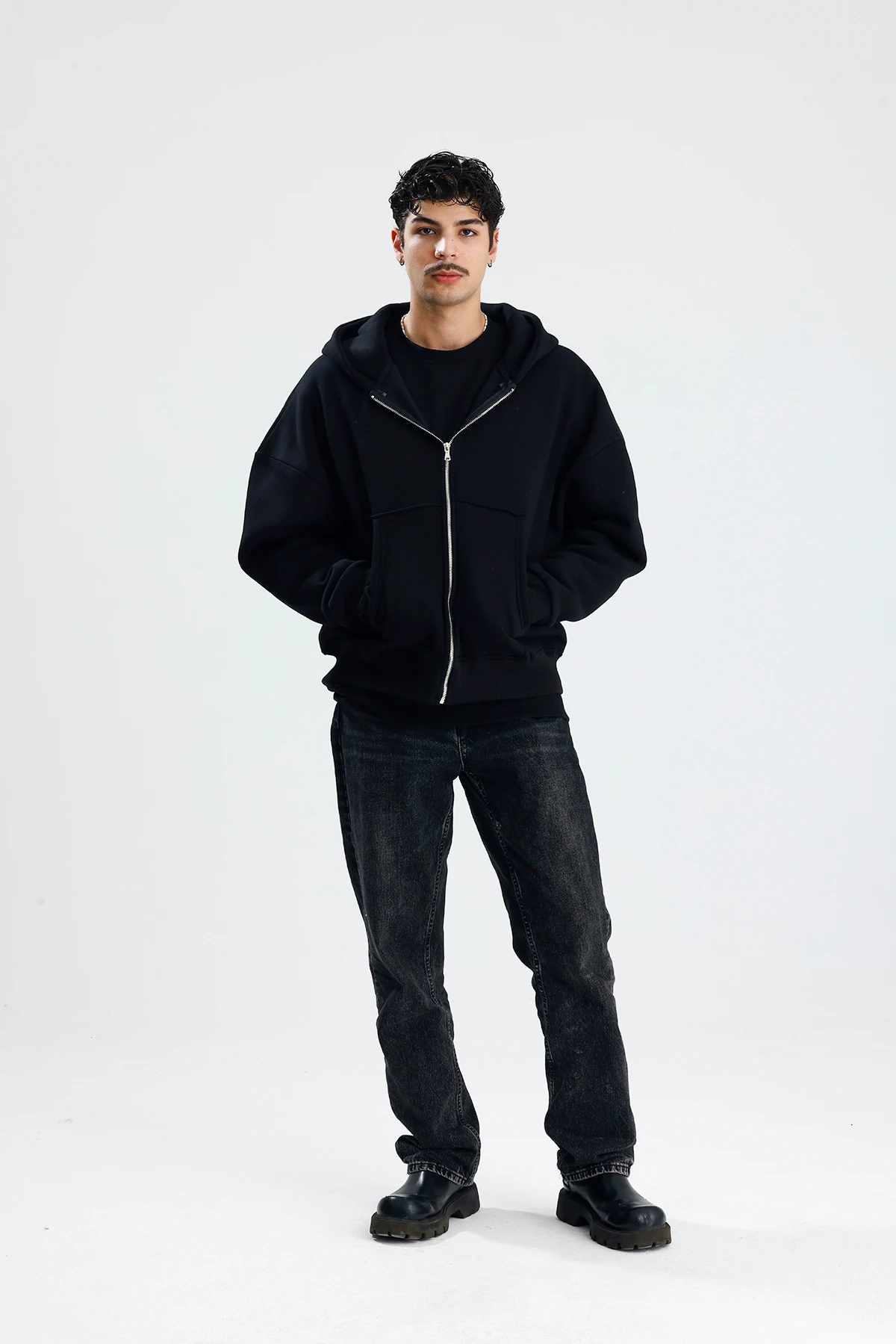Basic Oversize Ziper Hoodie