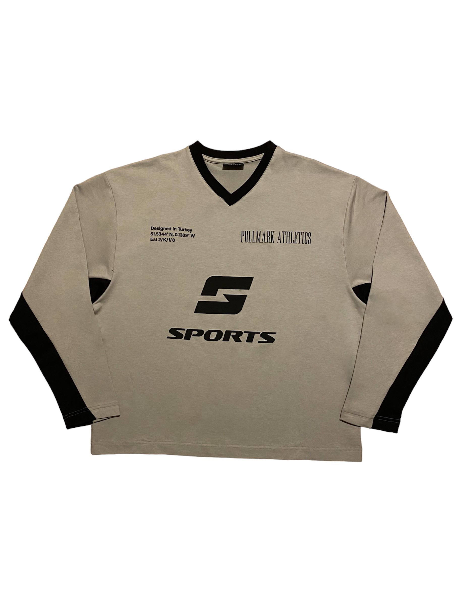 Gri V Yaka Sports Oversize Sweatshirt