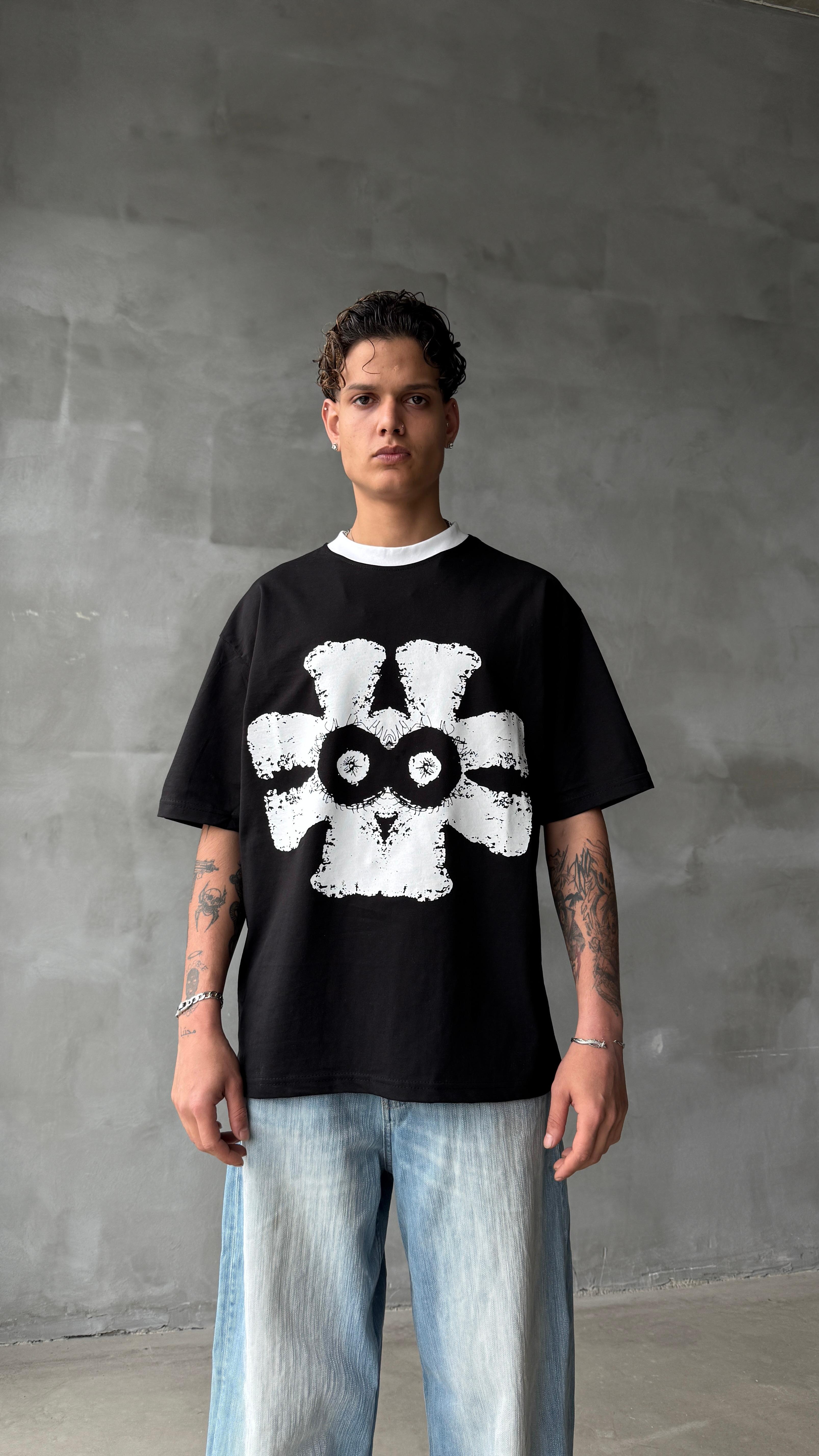 Psycho Siyah Oversize Tişört 