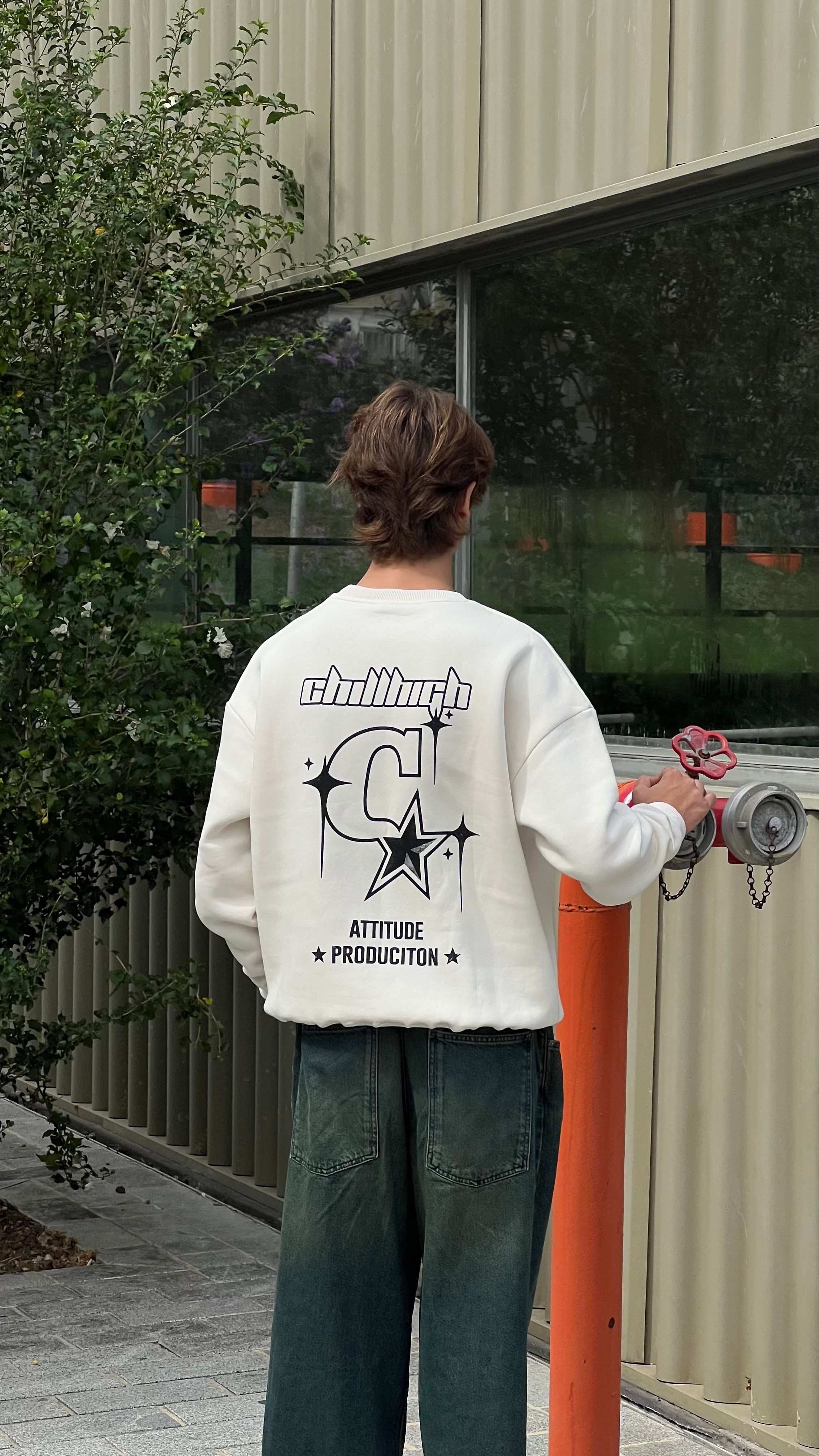 Chillhigh White Oversize Sweatshirt