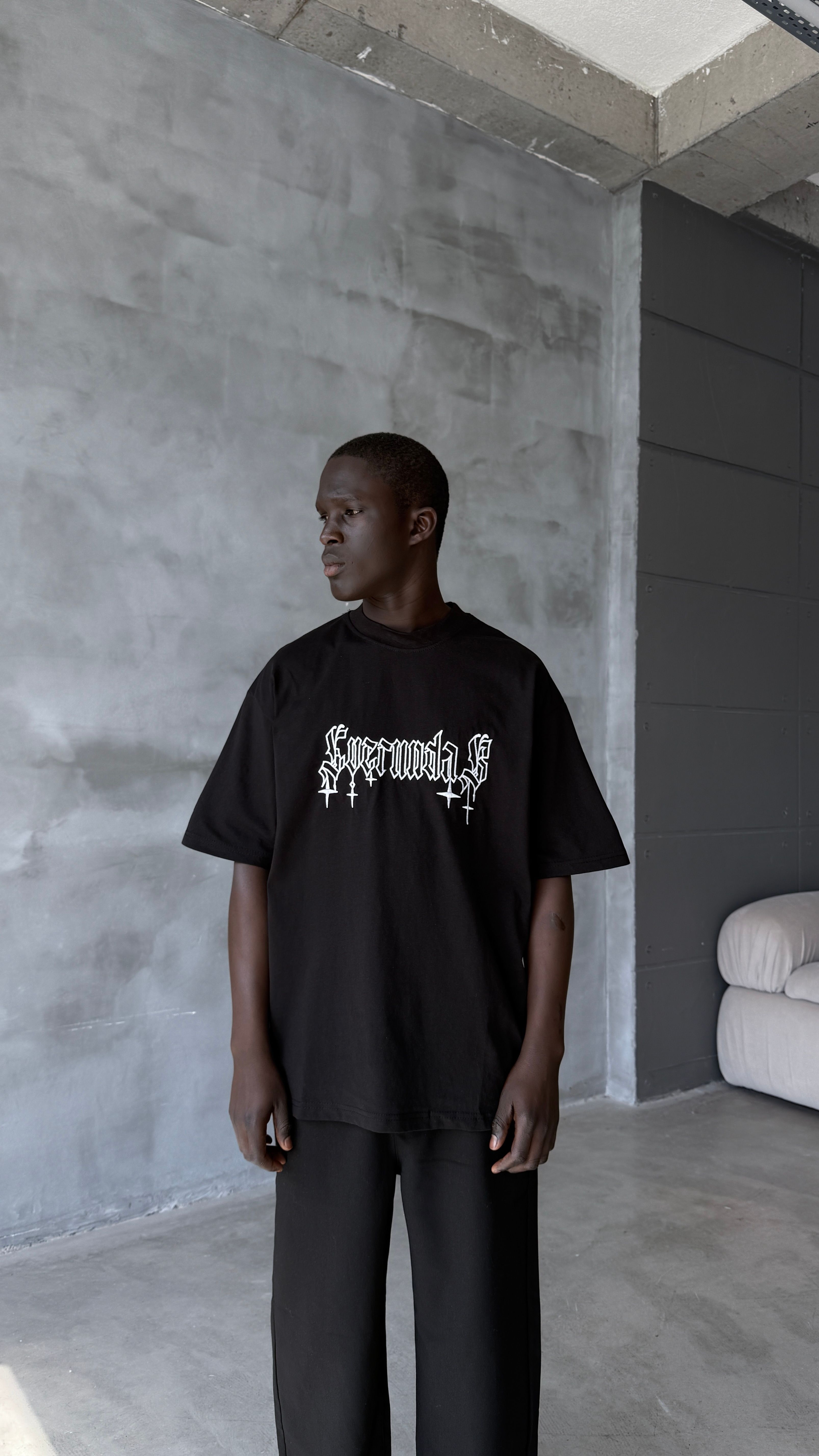 Black Symbo Nakış Detay Oversize Tişört 