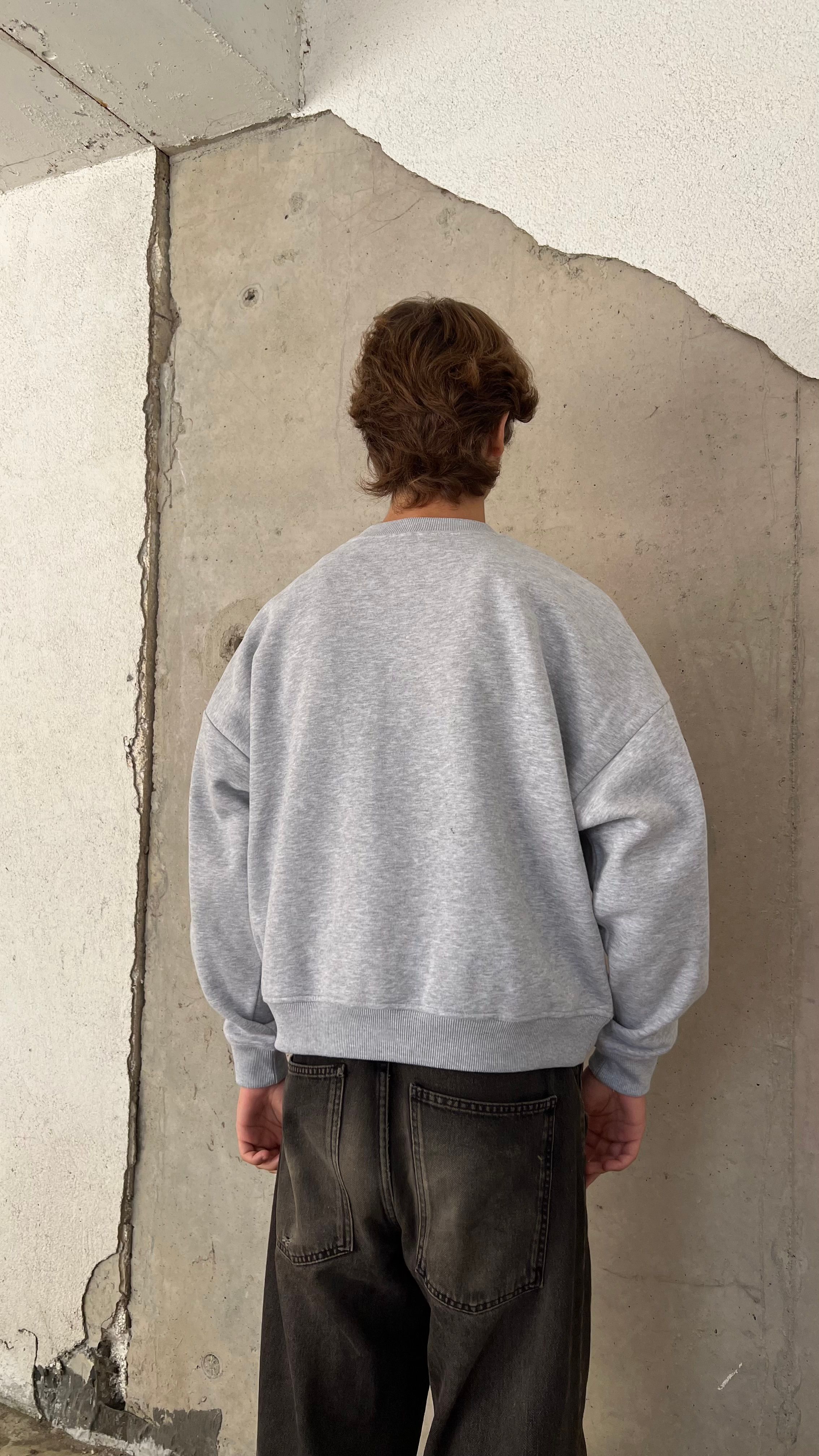 RW Gray Boxy Fit Oversize Sweatshirt