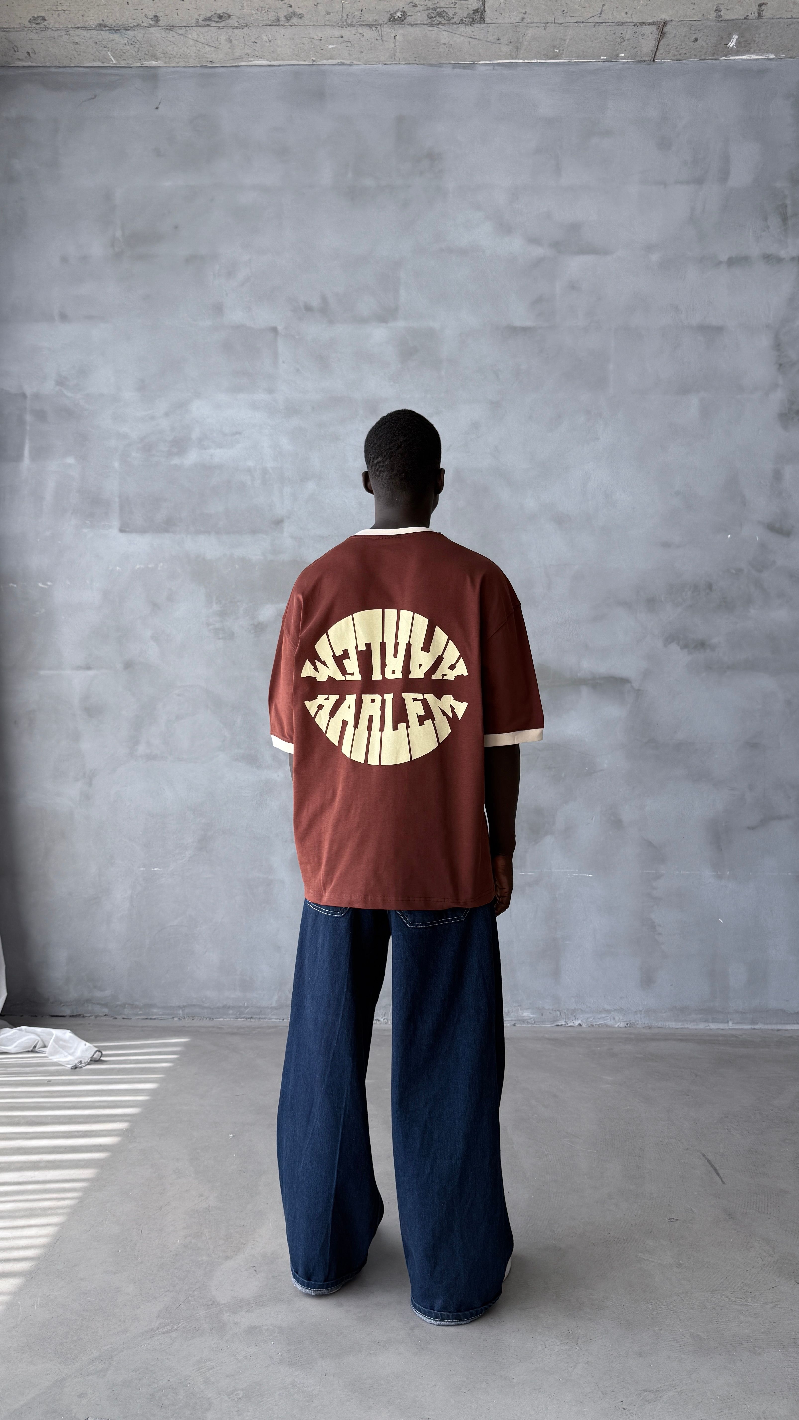 Kahve Harlem Oversize Tişört 