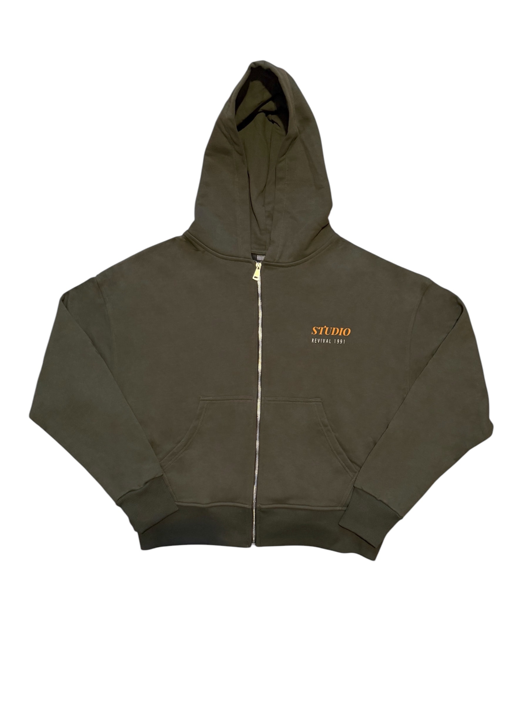 Revival Haki Premium Oversize Zipper Hoodie